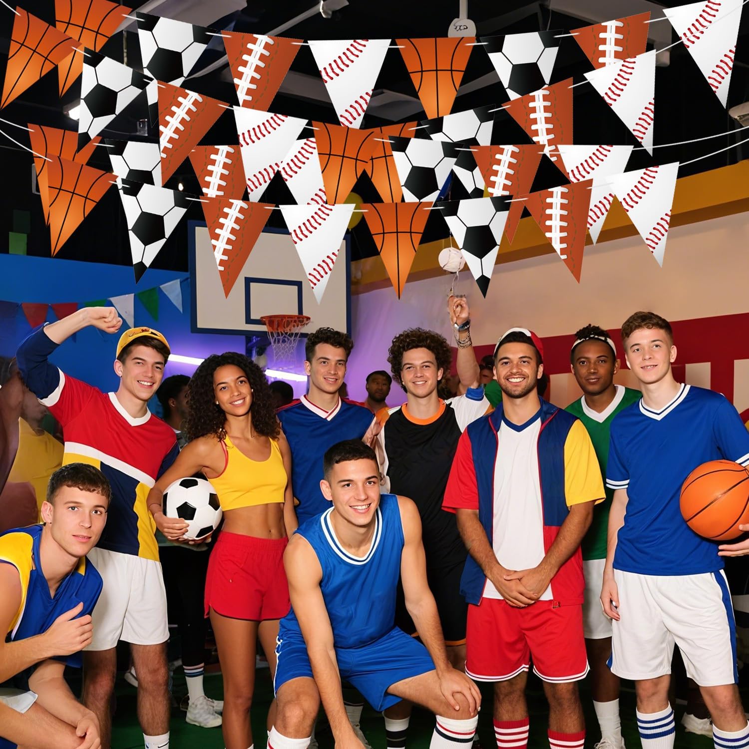 4pcs Sports Pennant Banners for Party Decorations