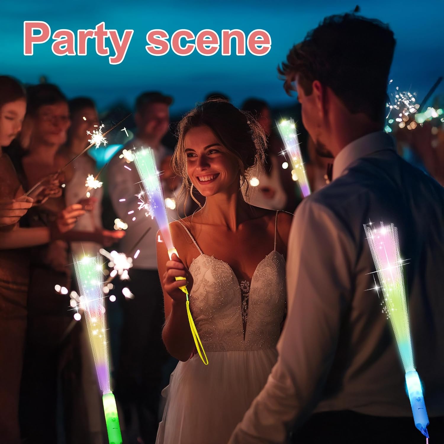12 Pcs LED Fiber Optic Wand Glow Wands for Parties