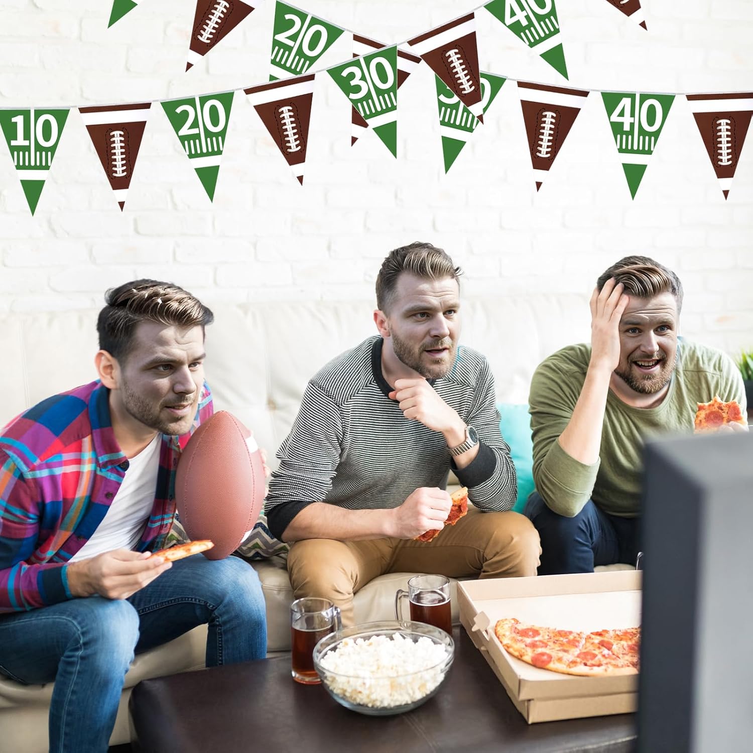 3 Pack Football Bunting Banner for Party Decorations