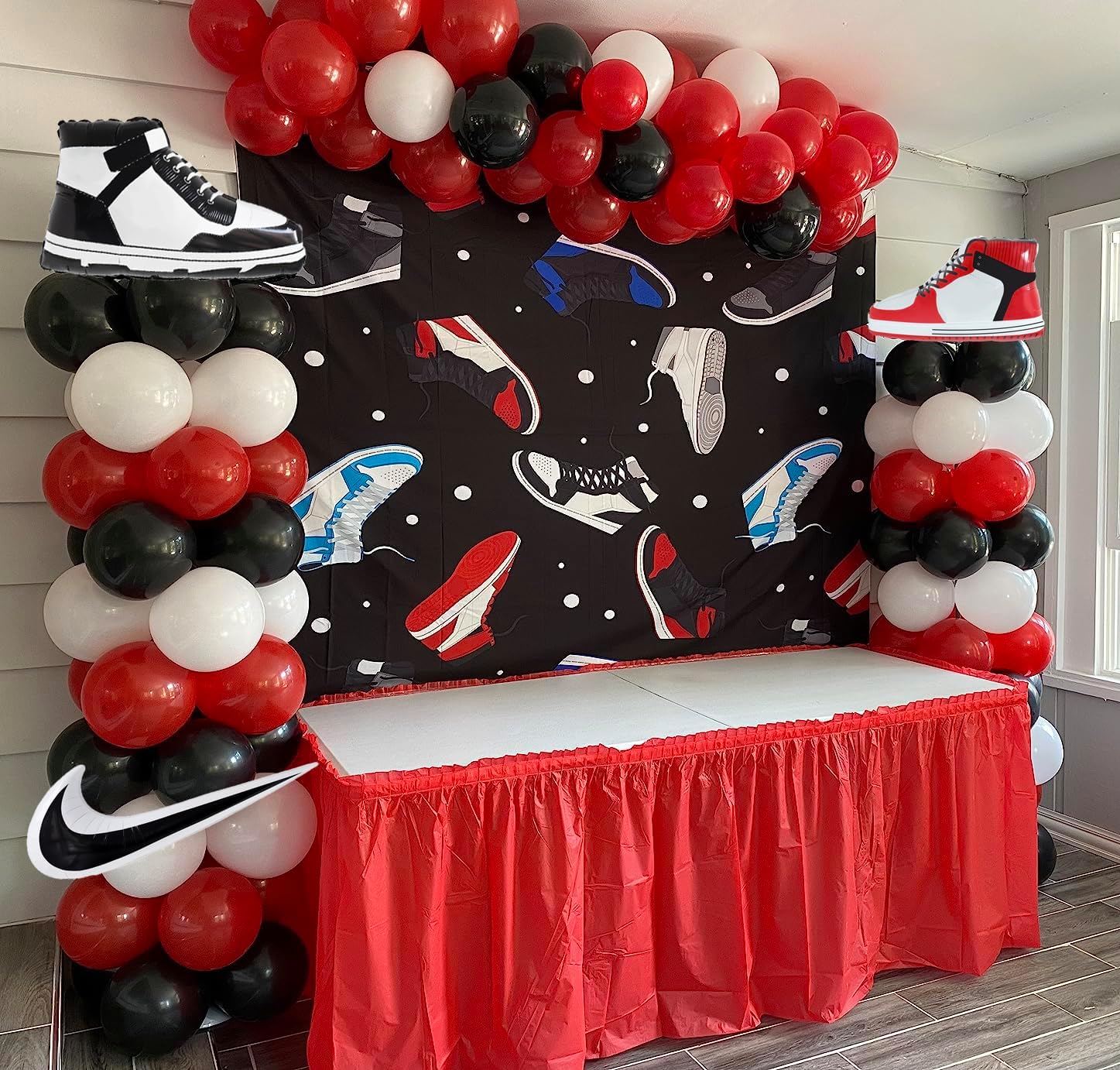 6 Piece Sports Basketball Shoes Sneaker Balloons Set