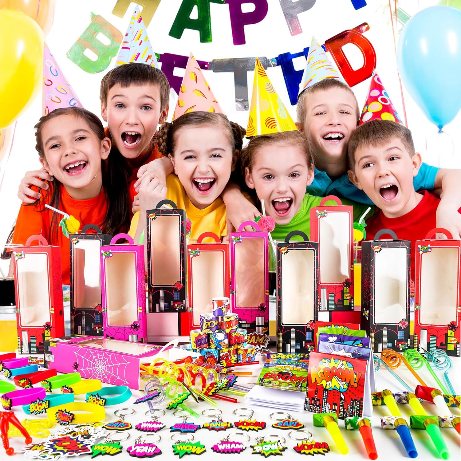 158Pcs Hero Party Favors 12 Guests Set