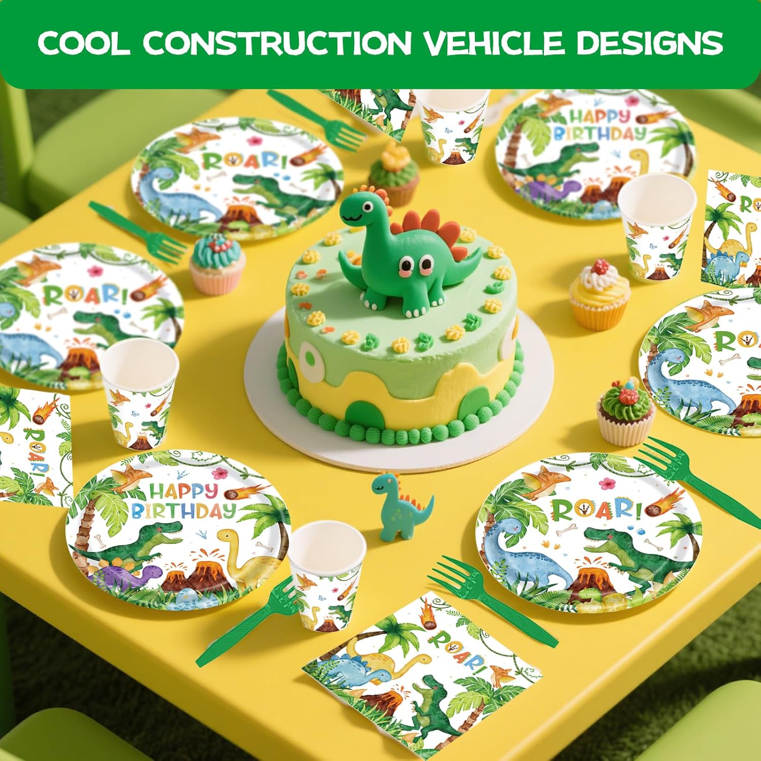 CANCJ Dinosaur Party Set 120Pcs Tableware