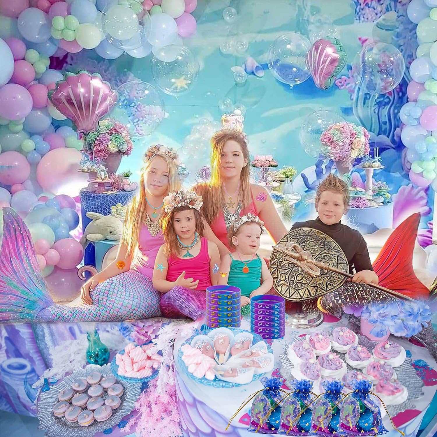 134Pcs Mermaid Party Favors for Girls Decorations