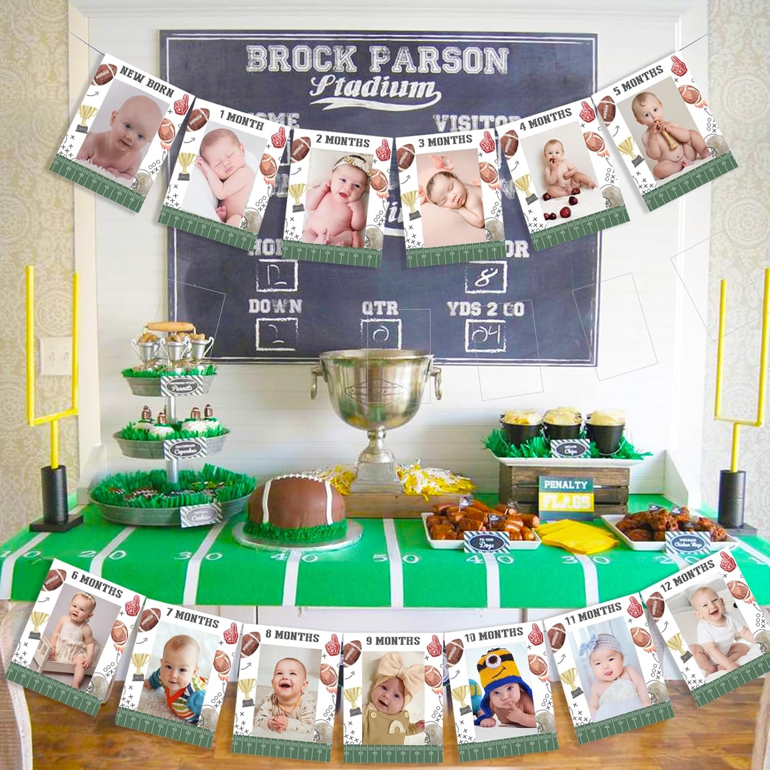 JOYMEMO Football 1st Birthday Party Banner for Boys