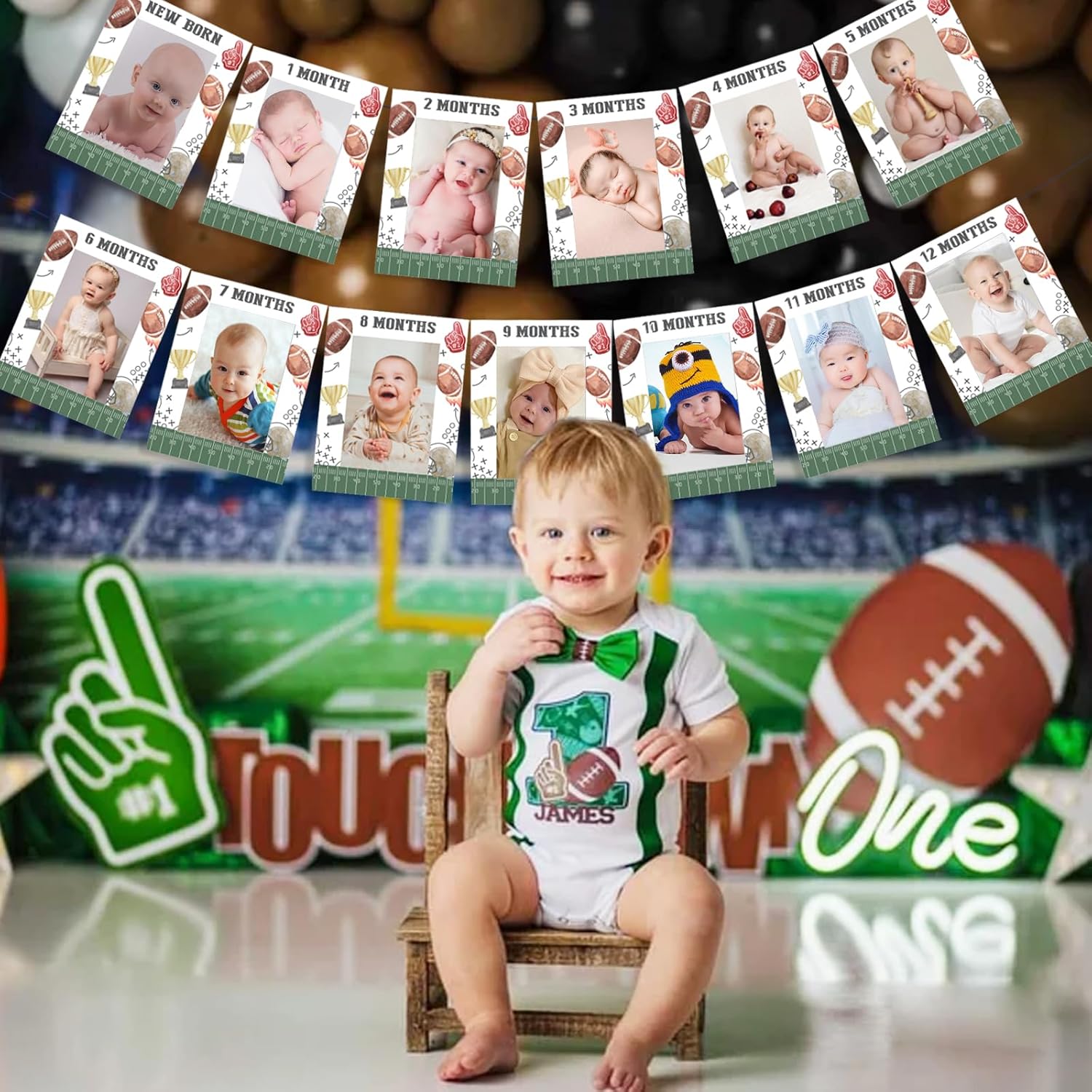JOYMEMO Football 1st Birthday Party Banner for Boys