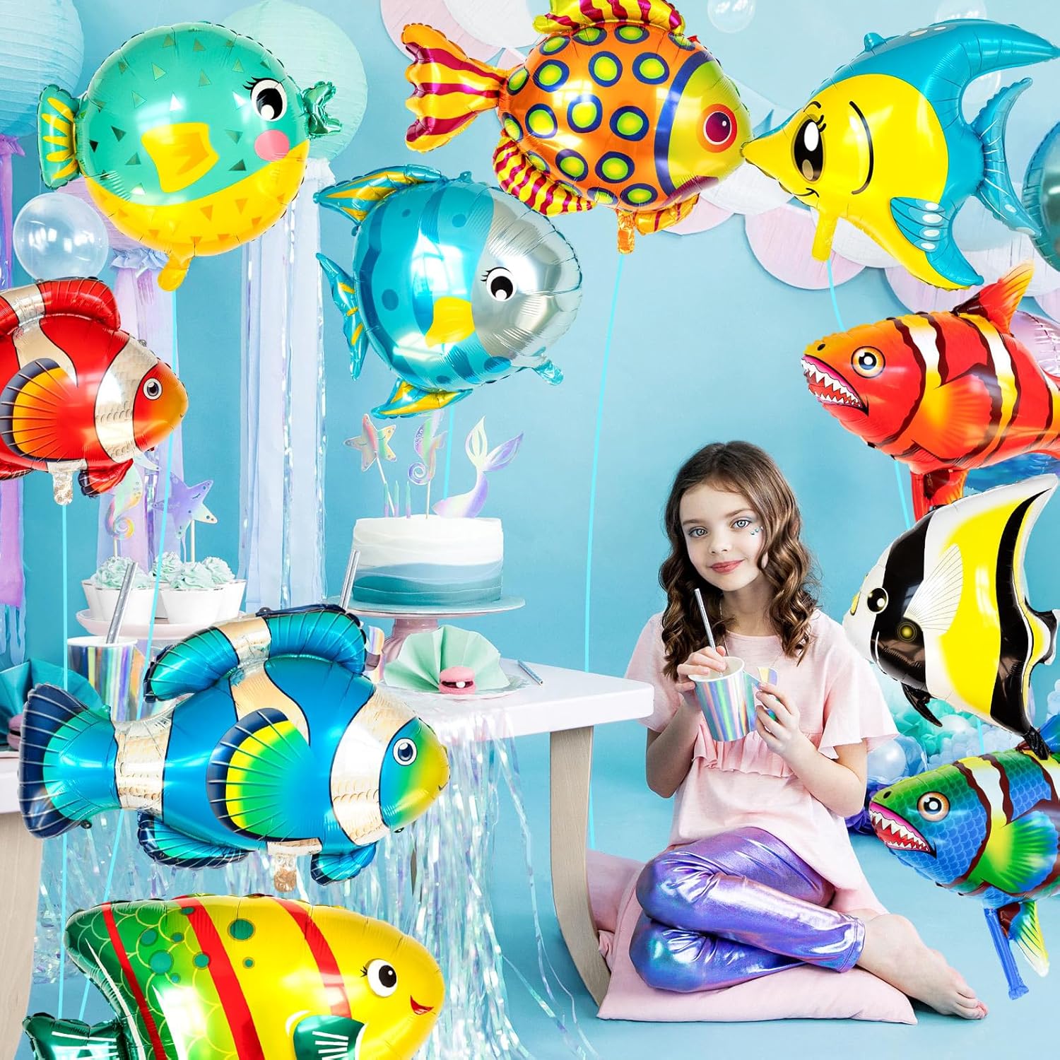 Fish Balloons Decoration 10PCS for Kids Birthday