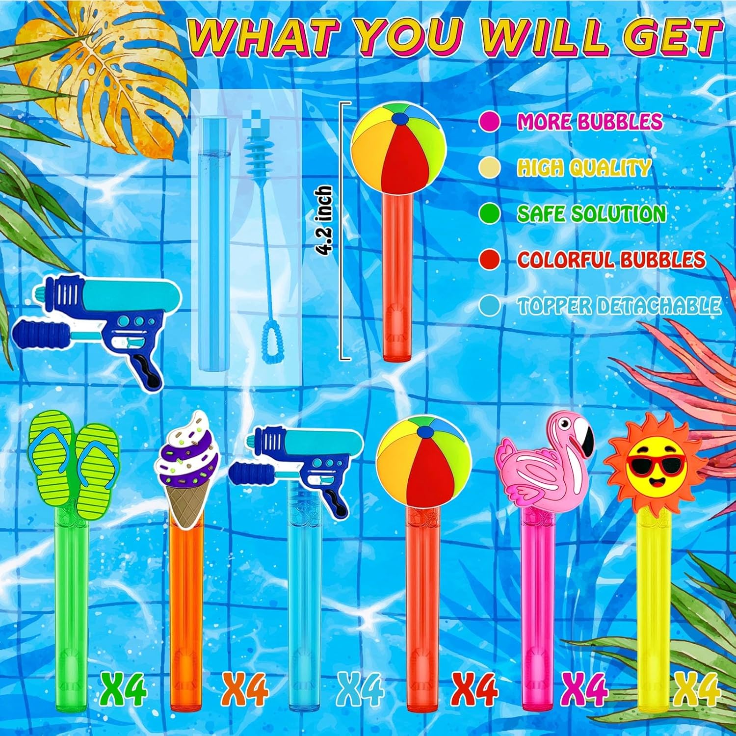 Pool Party Favors 24Pcs Bubble Wands for Kids