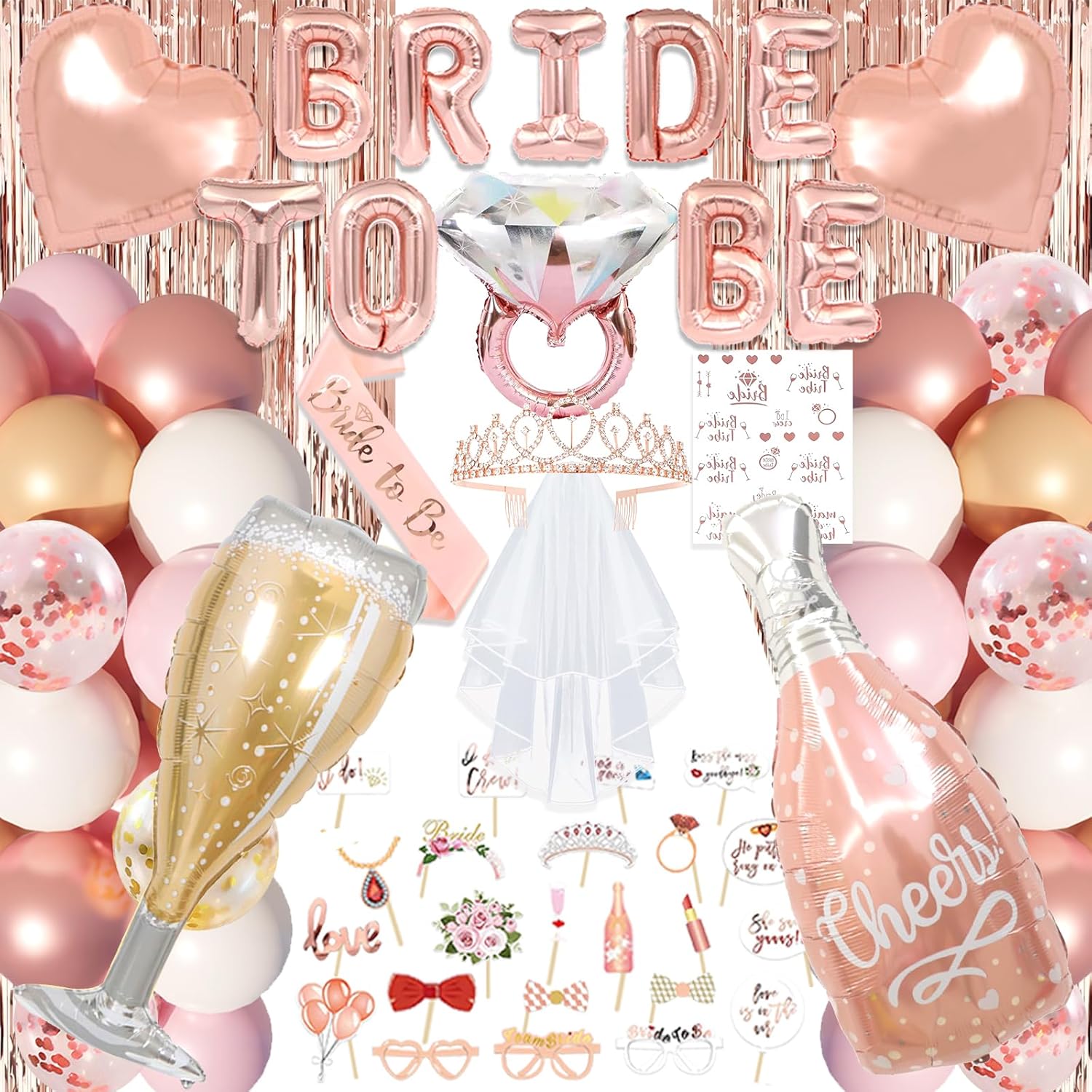 116 Pcs Bachelorette Party Decorations Set