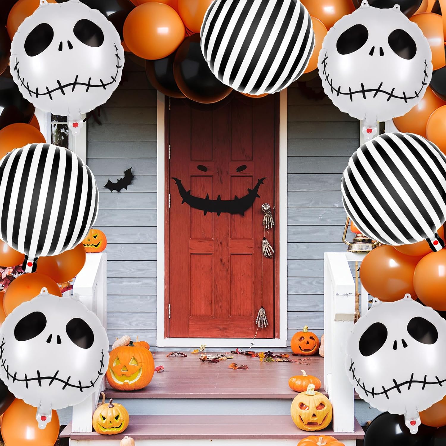 12 Pcs Halloween Balloons Skull Foil Balloons