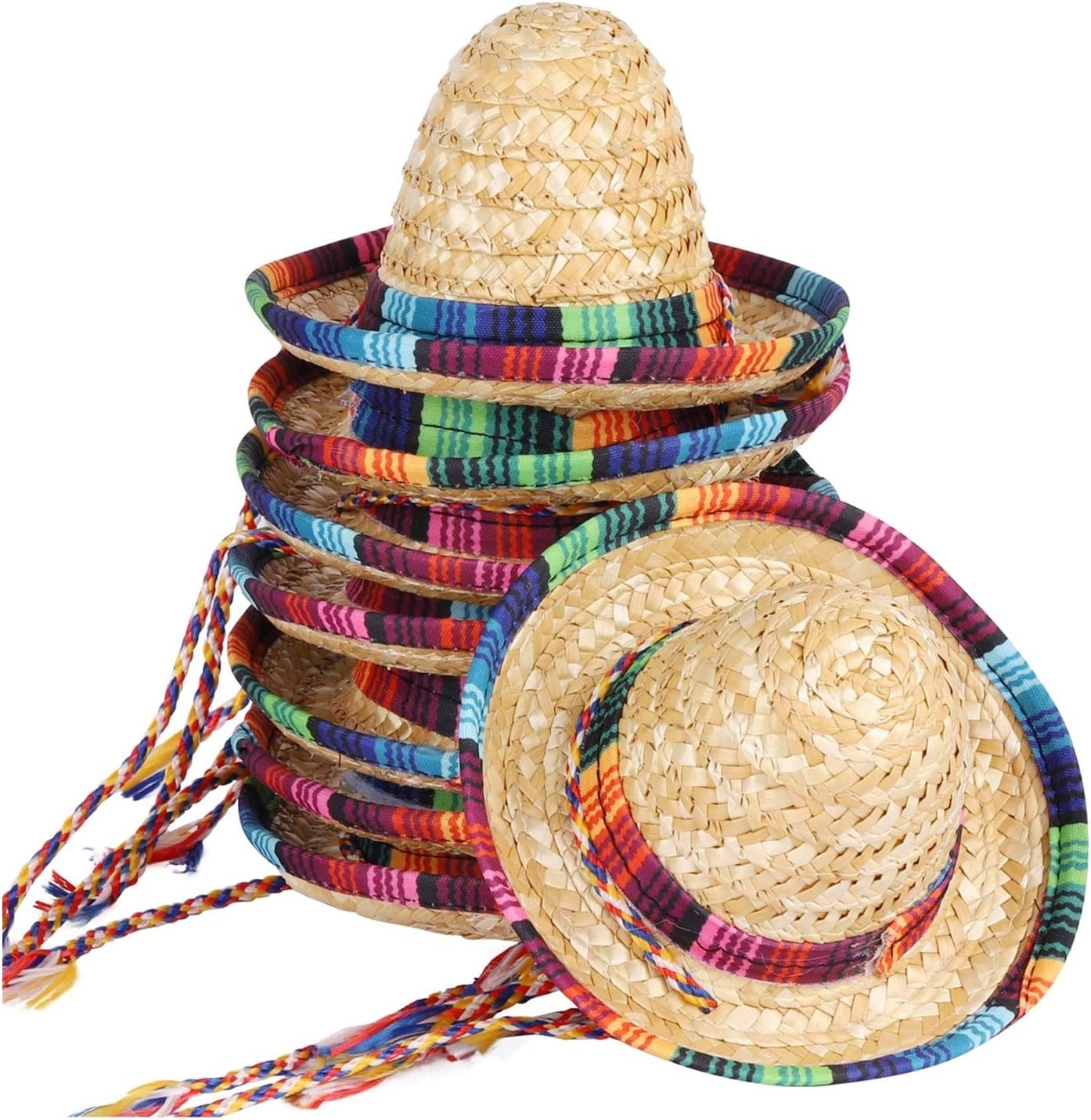 BTYMS 8 Piece Mini Sombrero Party Hats
