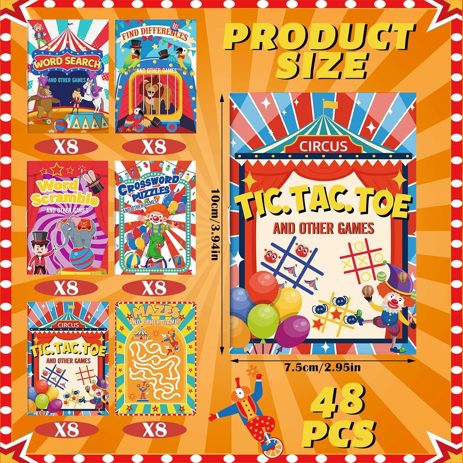 Hungdao 48 Pcs Circus Mini Activity Books for Kids