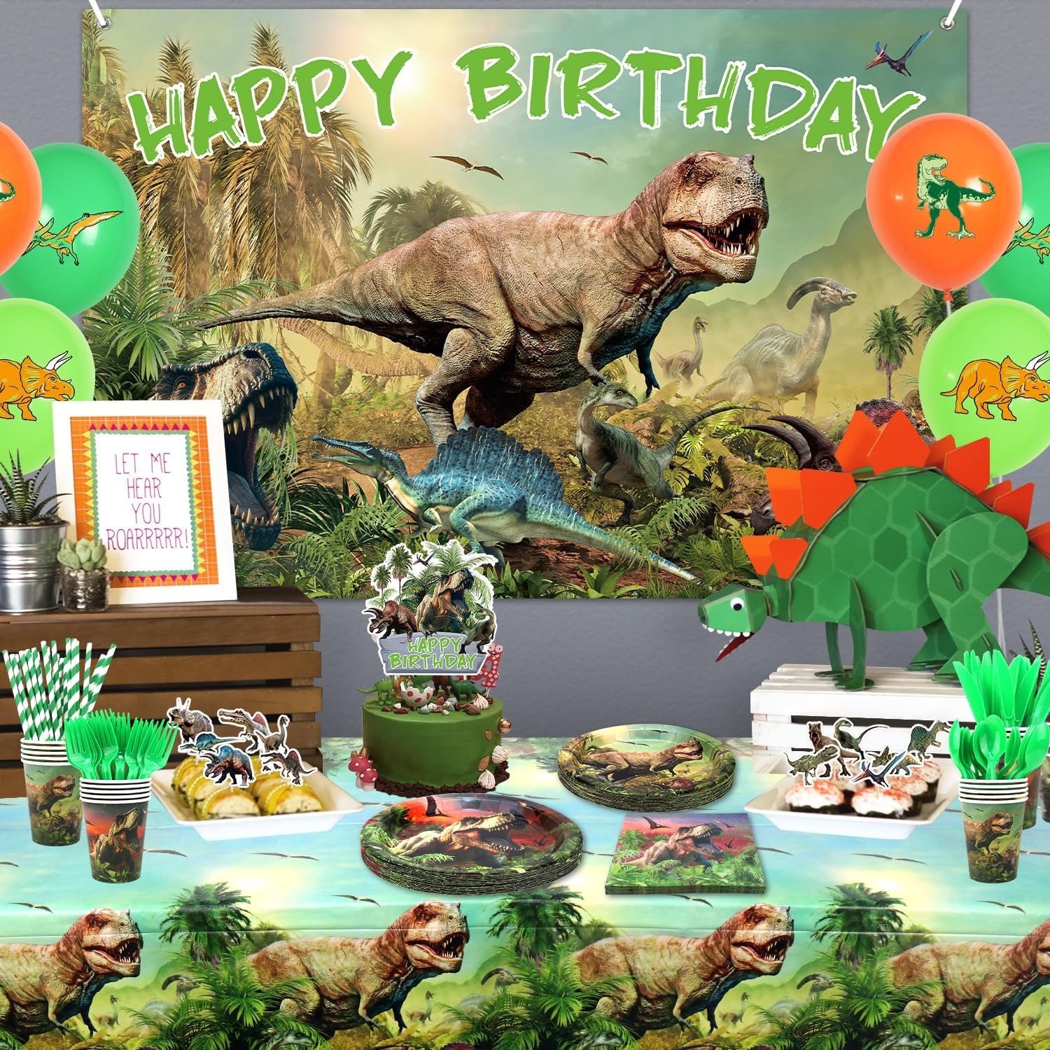 KEFAN Dinosaur Party Decor Set for 20 Guests