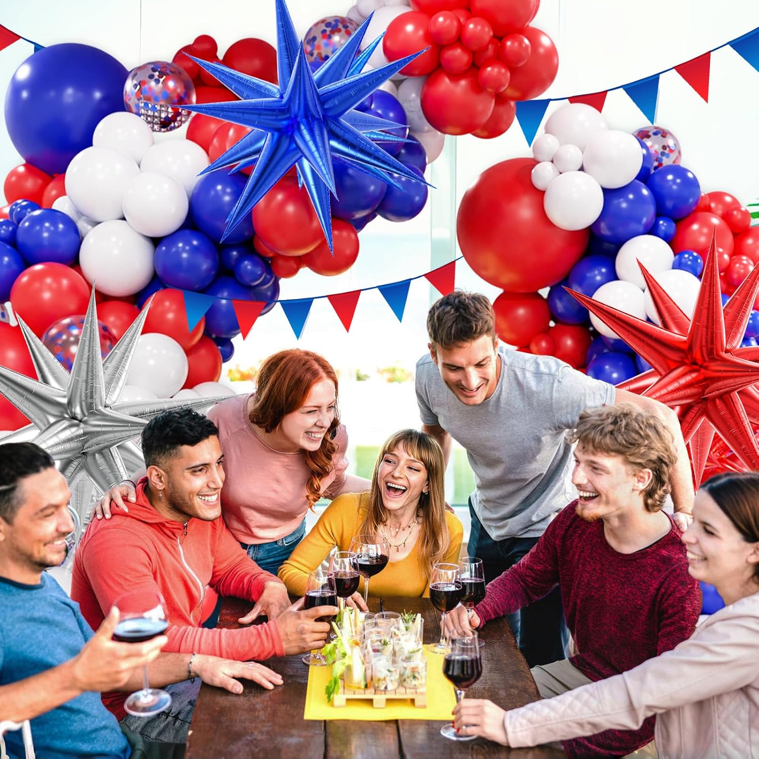 Red White Blue Balloon Arch Kit for 4th of July Celebrations