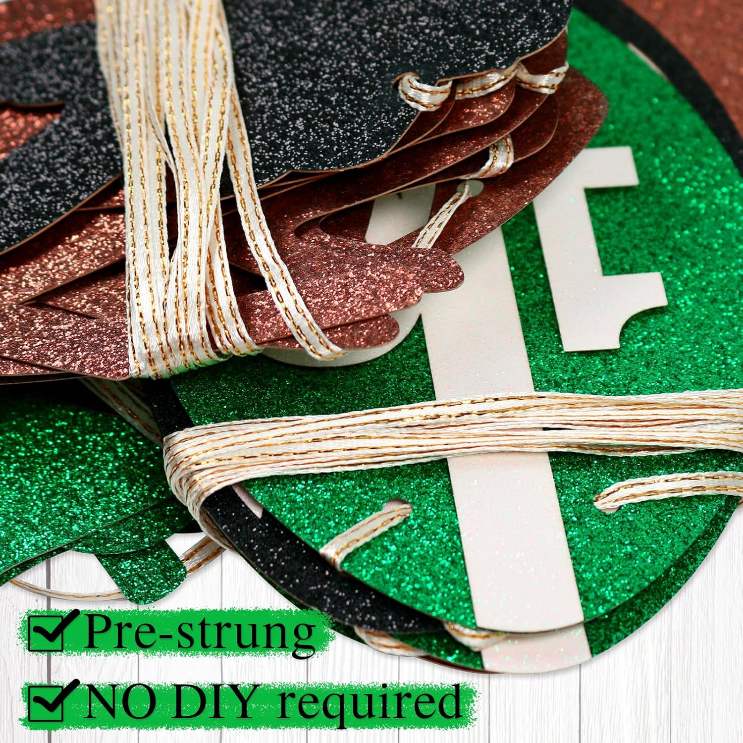 Football Birthday Banner Set with Glitter