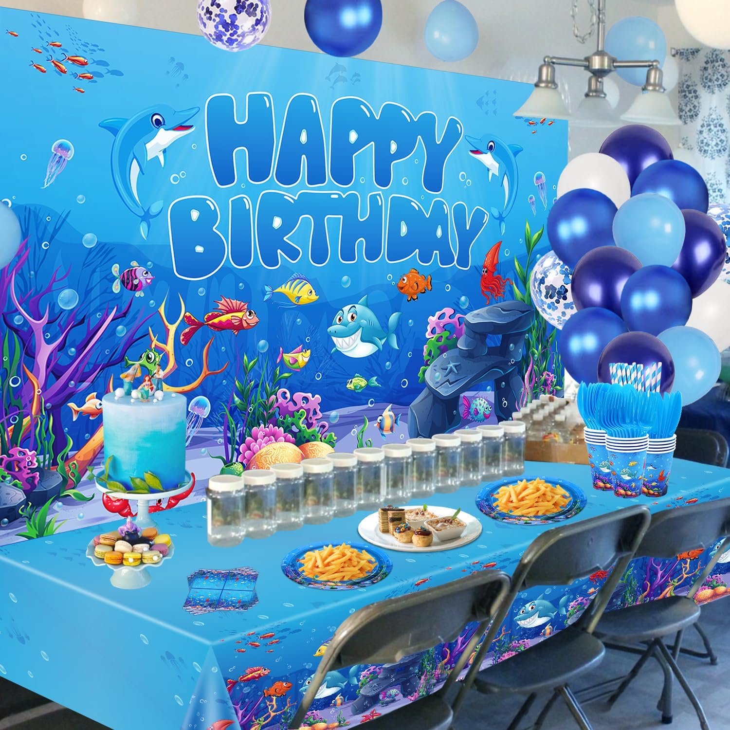 Dvaorc 206 Pack Under the Sea Party Supplies Set