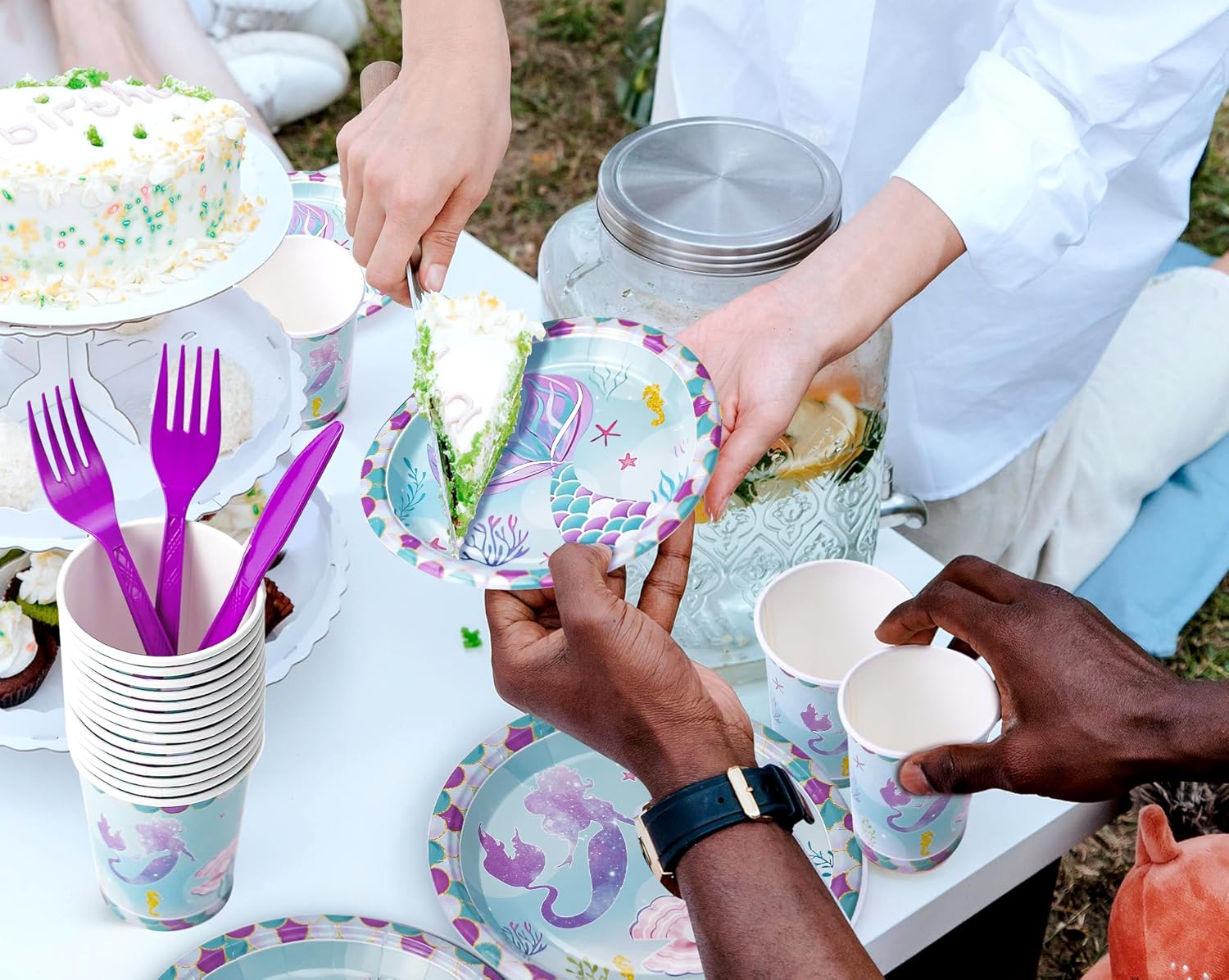 Mermaid Birthday Party Tableware Set for 24 Guests