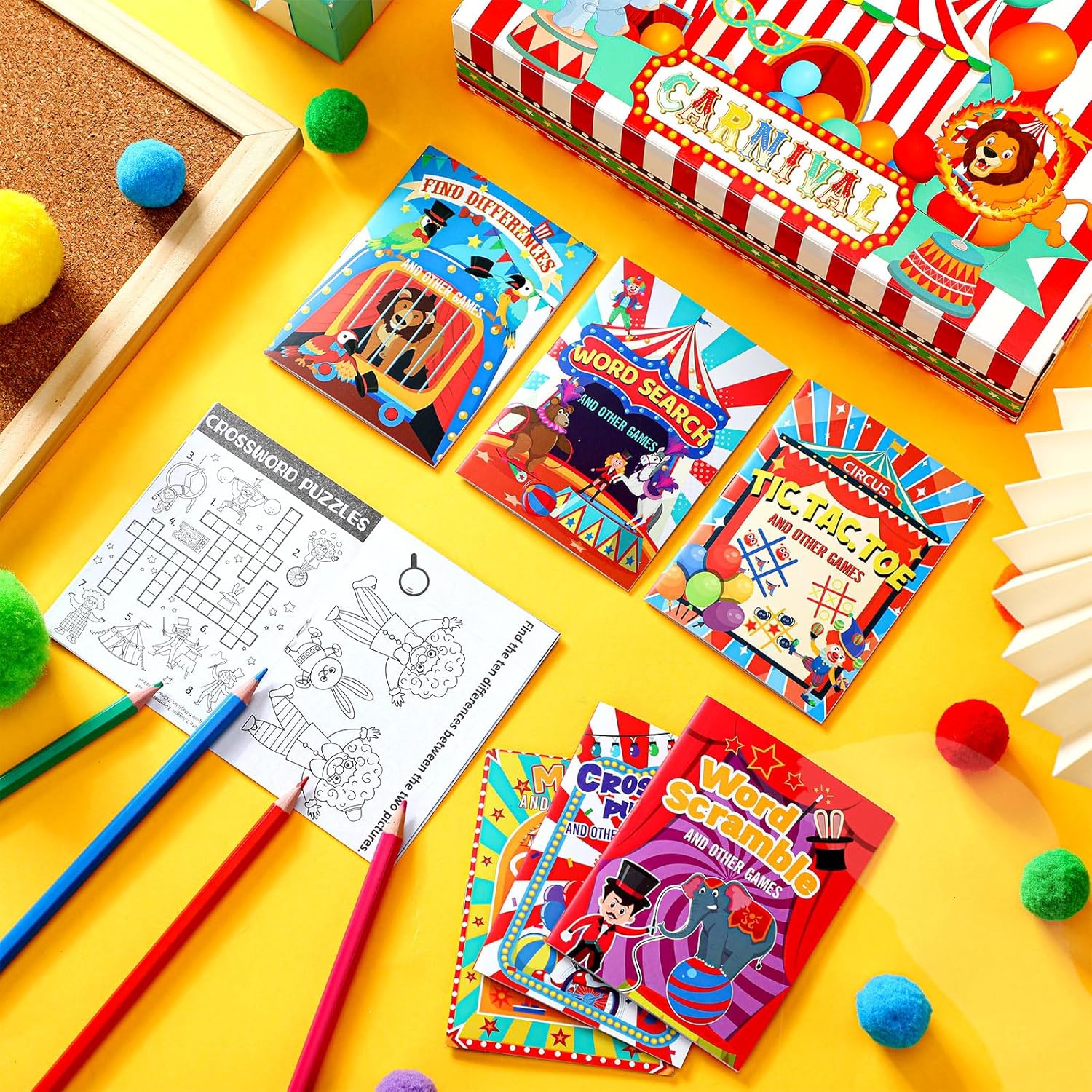 Hungdao 48 Pcs Circus Mini Activity Books for Kids
