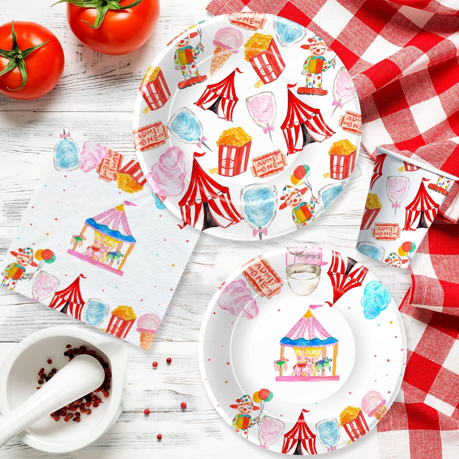 Circus Carnival Party Tableware Set for 48 Guests