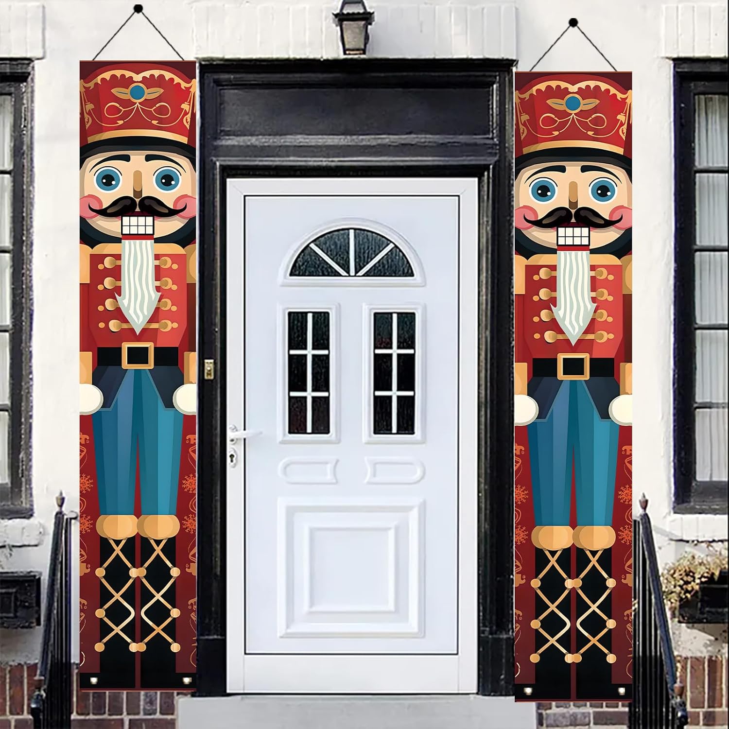 2PCS Christmas Nutcracker Banners for Front Porch