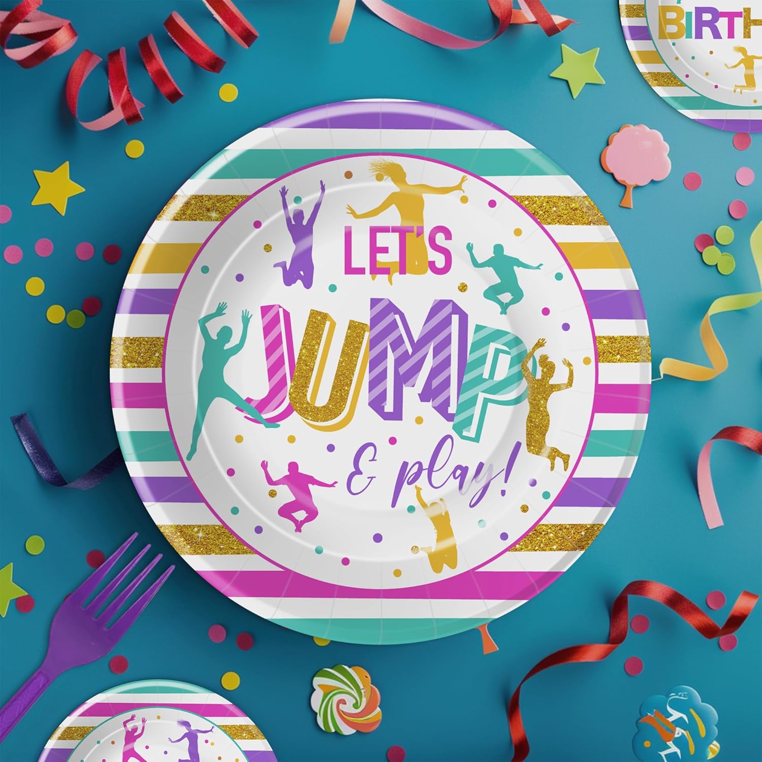 Jump Party Decorations Tableware Set for 24 Guests