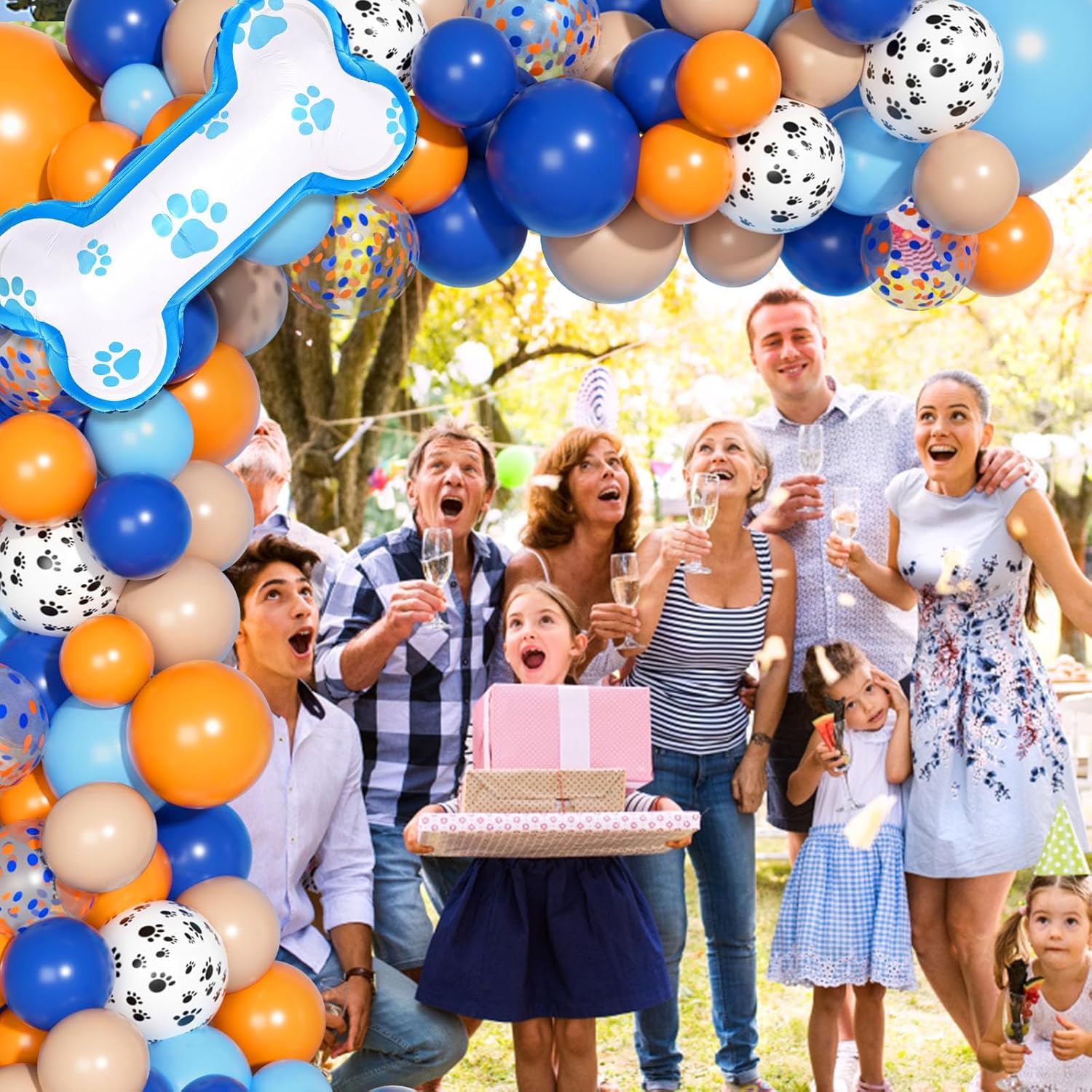 121Pcs Blue Birthday Balloon Garland Kit for Kids Parties
