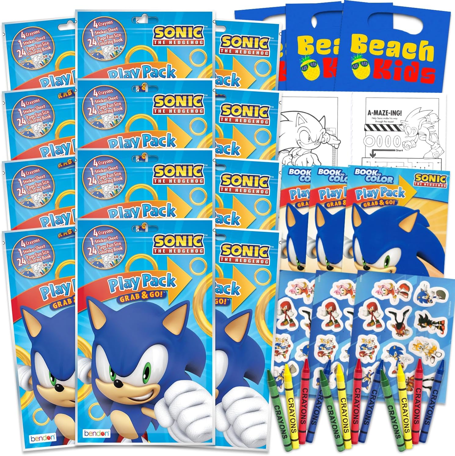 Sonic The Hedgehog Party Favors and Supplies Bundle