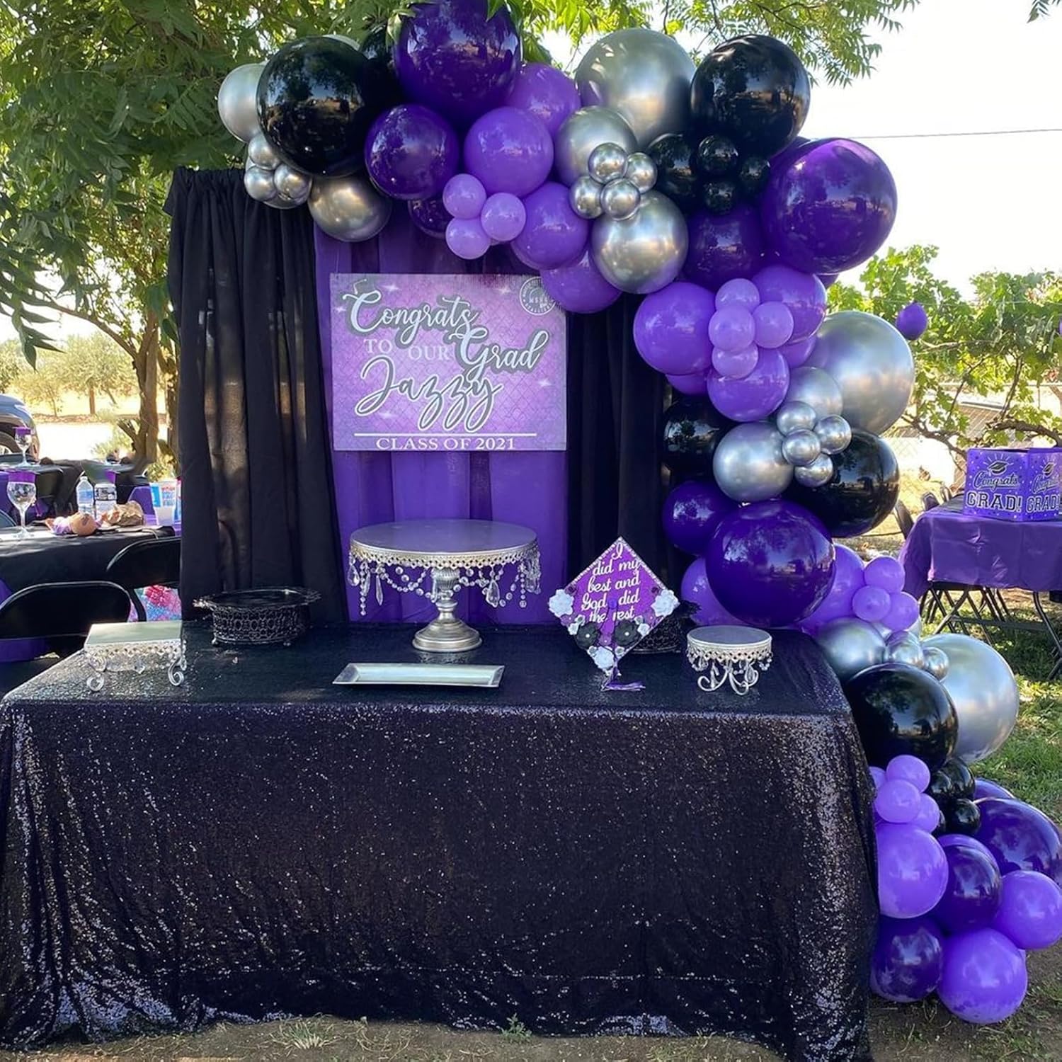 Purple and Black Balloons 67pcs 12 Inch Party Decorations