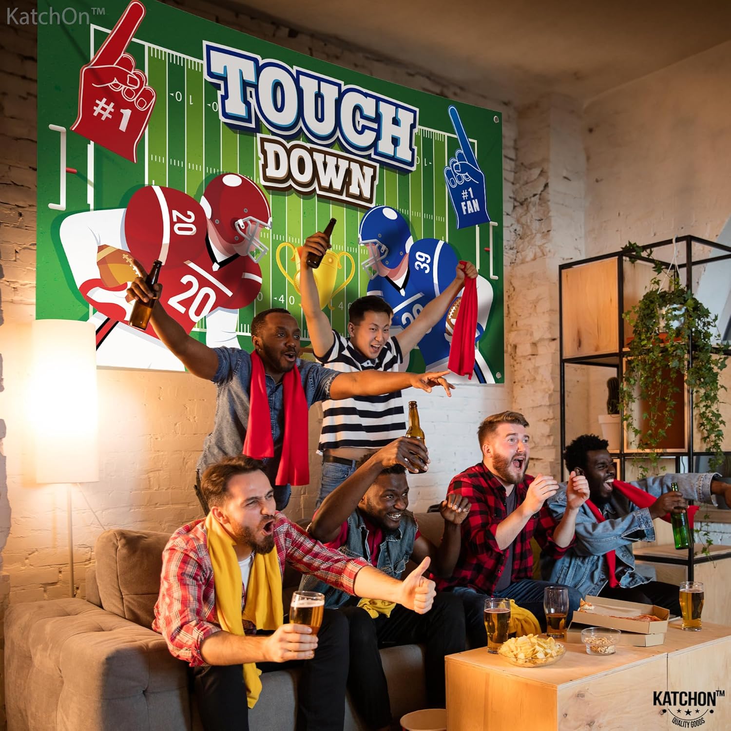 KatchOn Xtra Large Football Backdrop 72x44 Touchdown Banner