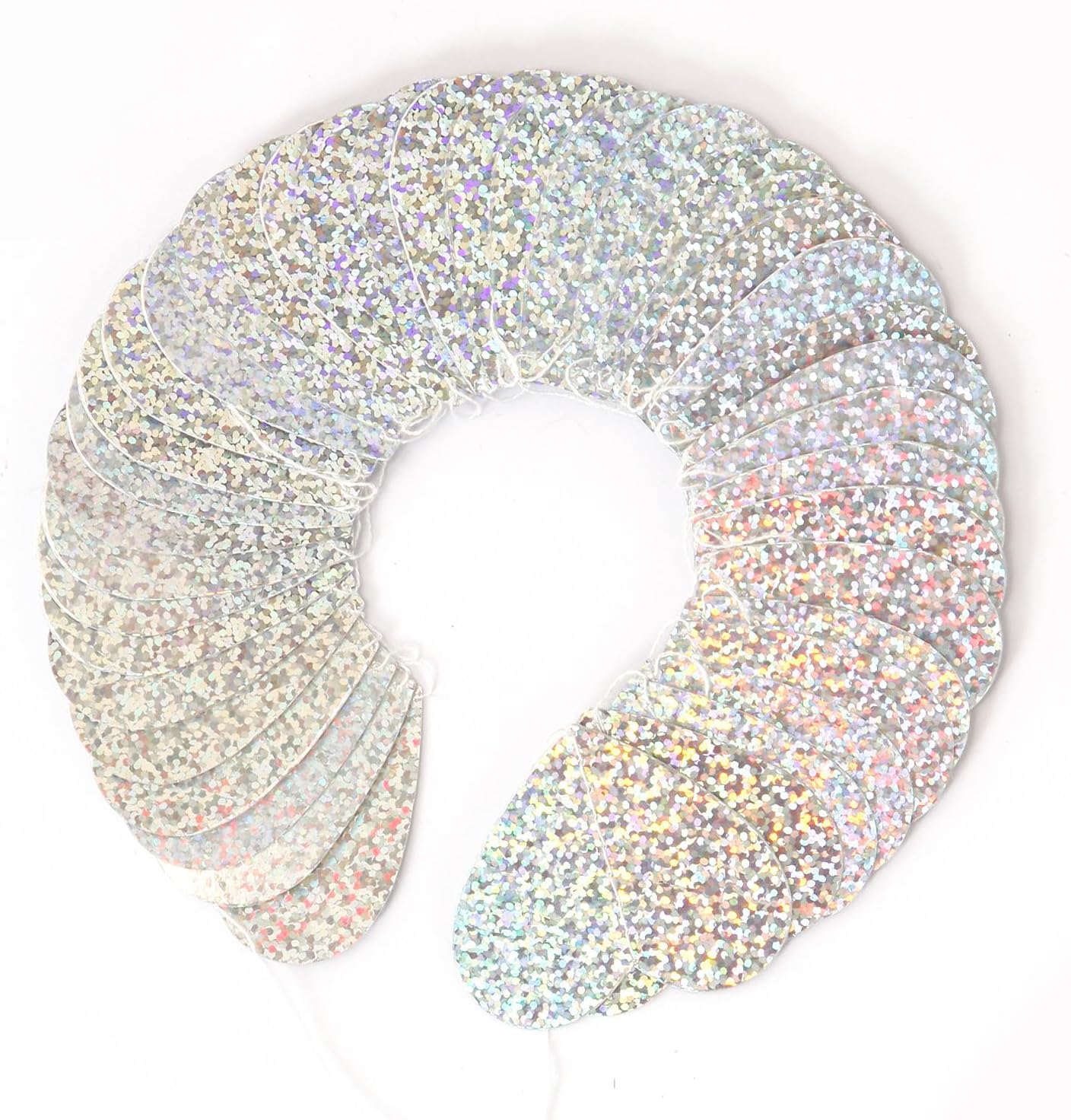 Iridescent Holographic Party Garland - 52ft Glitter Streamers Decor Kit