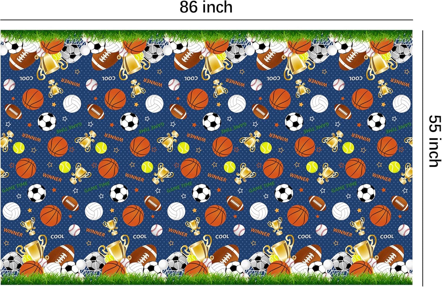 Owelleny Sports Birthday Tablecloth Set 3Pcs