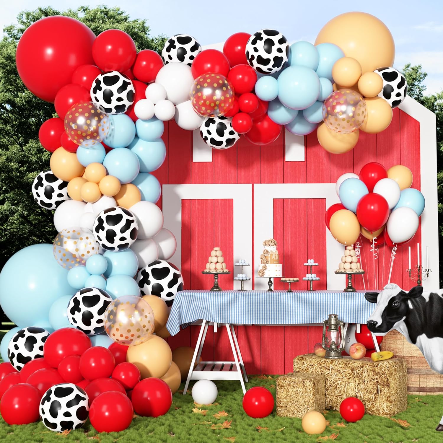 170Pcs Farm Animal Balloon Garland Arch Kit