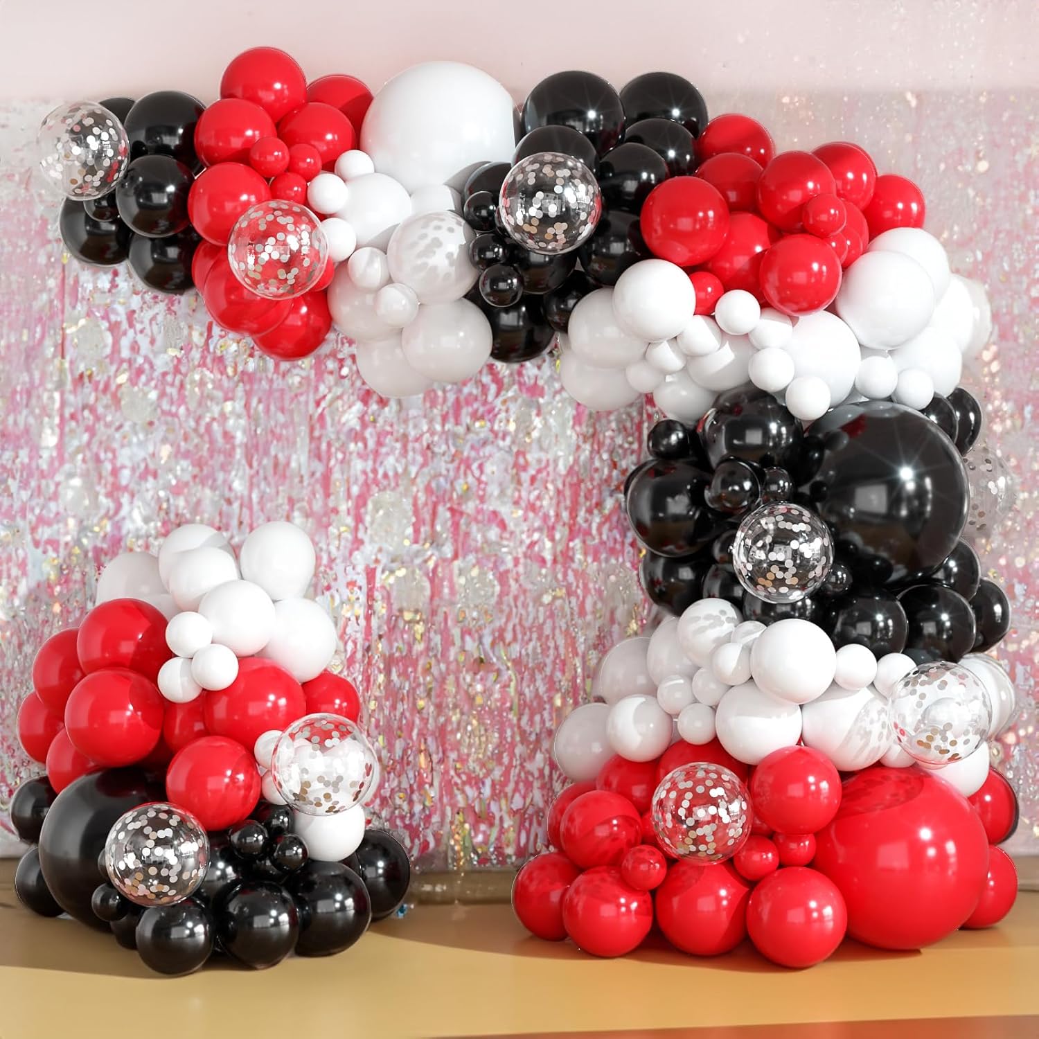Red Black White Balloon Arch Kit 164pcs