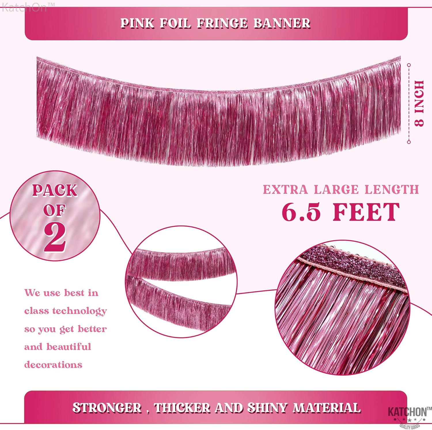 XtraLarge 65 Ft Pink Fringe Banner Pack of 2