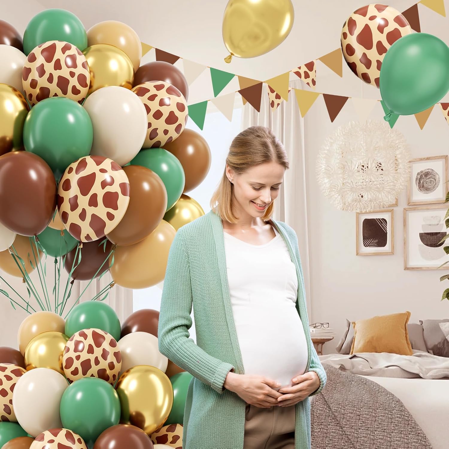 60pcs Safari Balloons for Birthday and Baby Shower Decorations