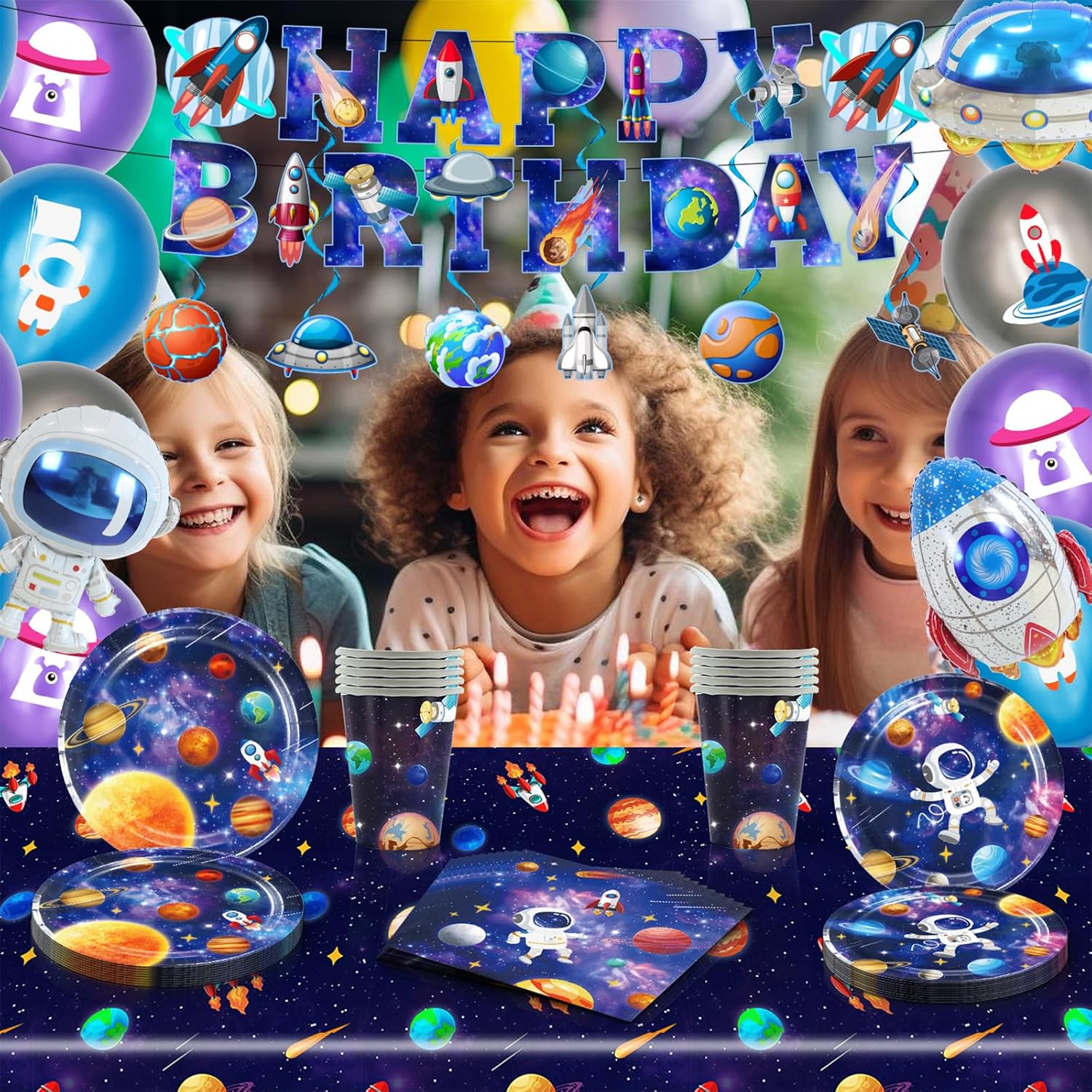 Outer Space Birthday Decor Set for Kids