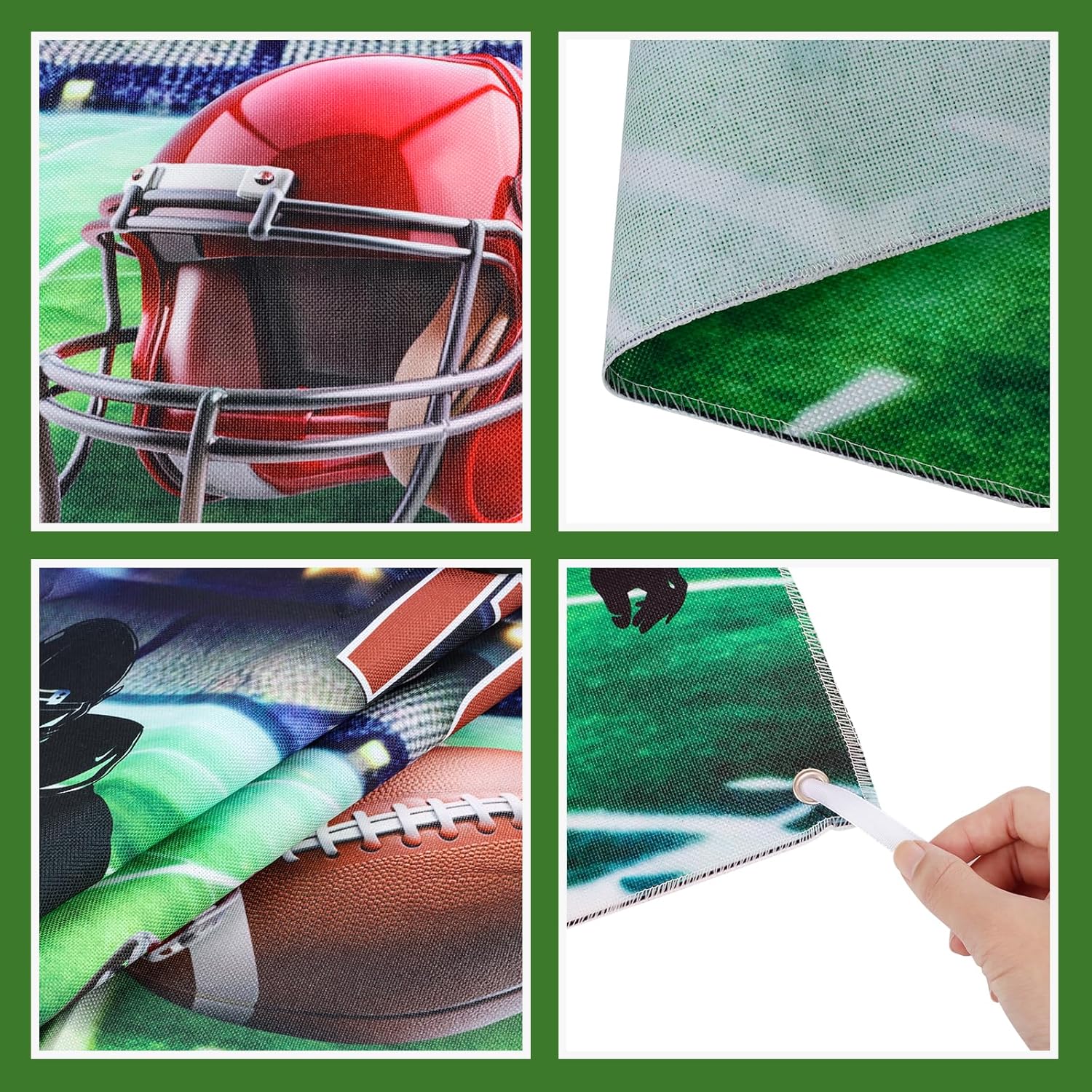 Hooqict Football Banner Game Time Party Decor