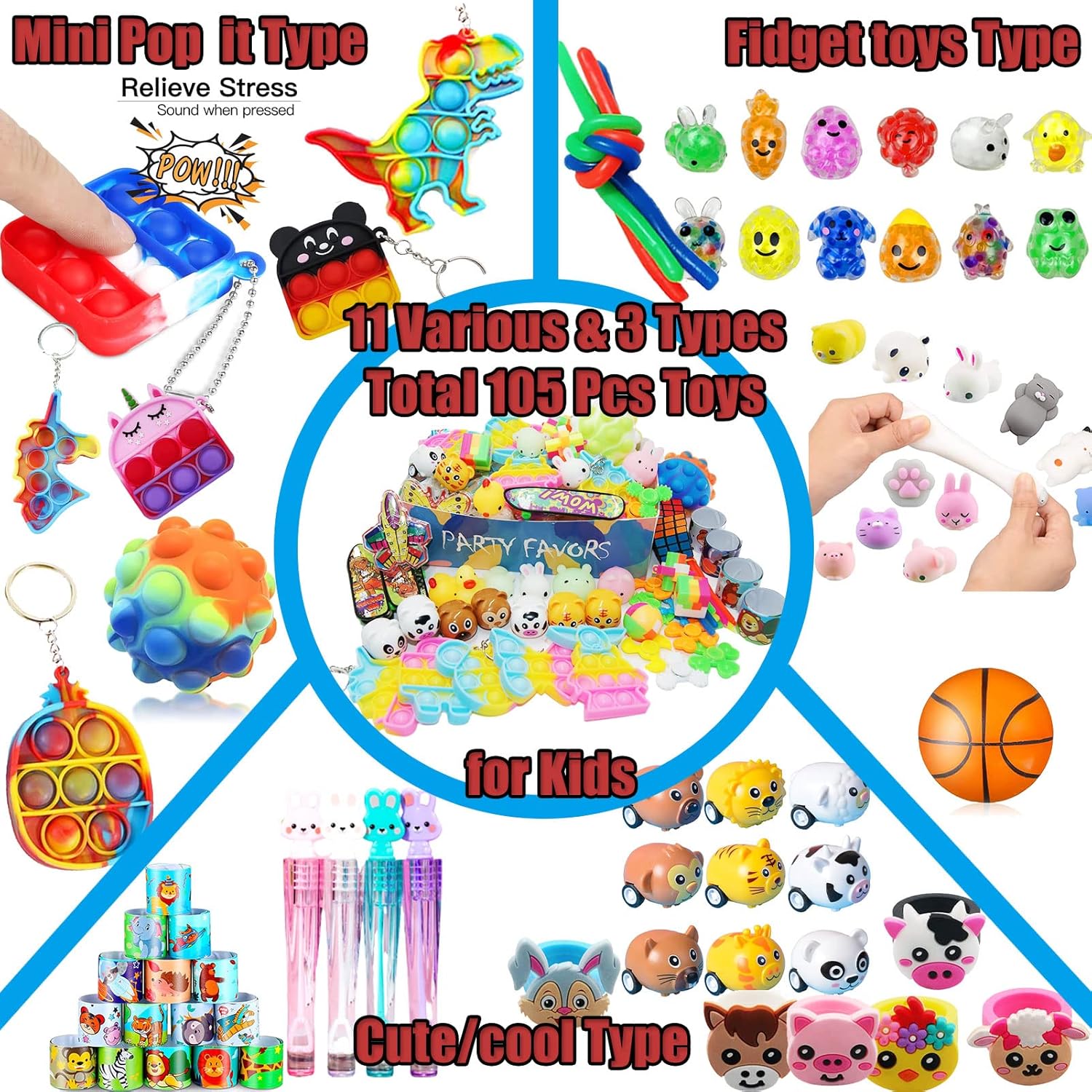 105 PCS Kids Party Favors Toy Assortment