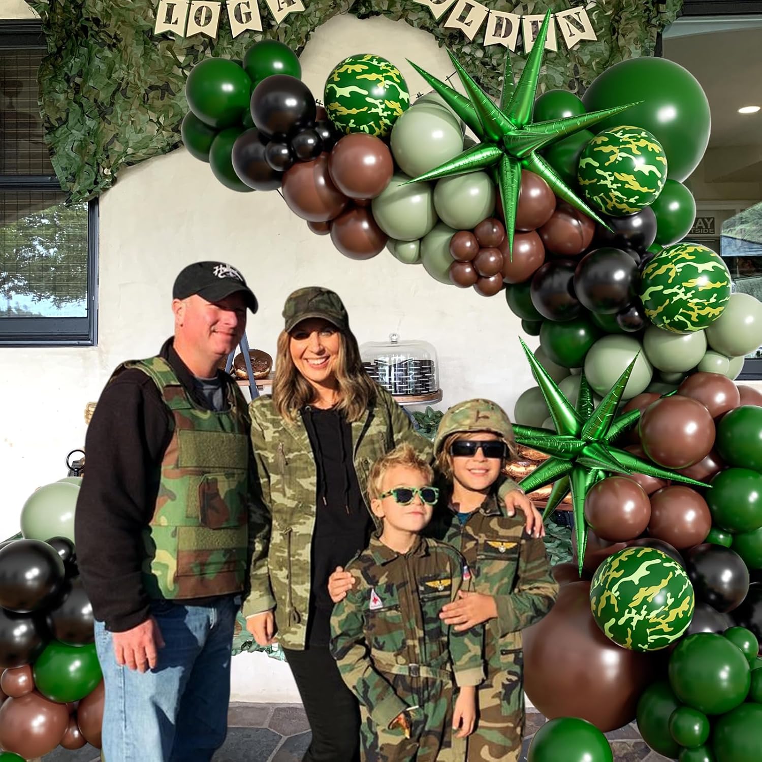 137pcs Camo Balloon Arch Kit for Jungle Birthday Decorations