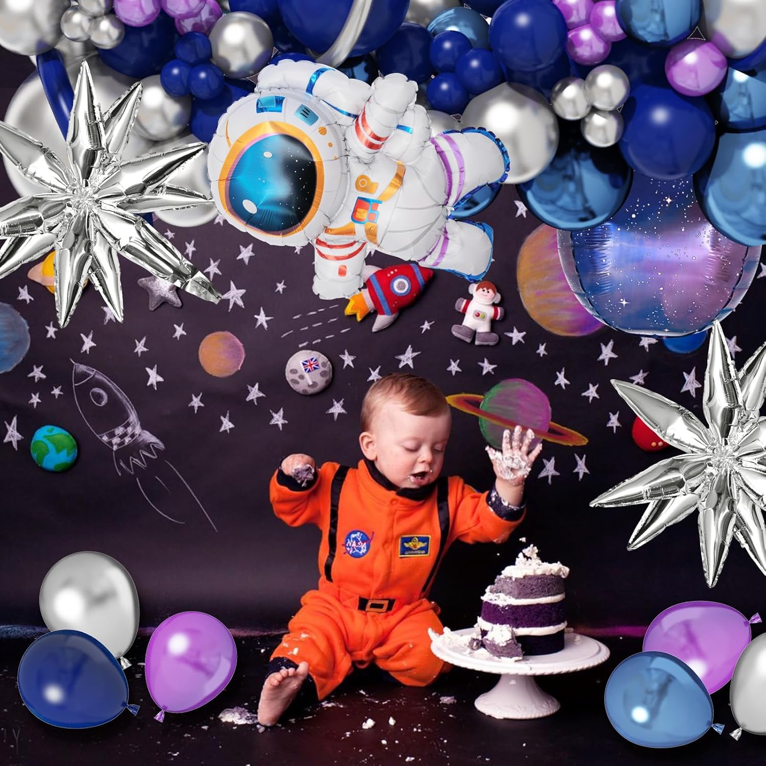 Amandir Space Balloon Garland Kit for Boys Birthday Decorations