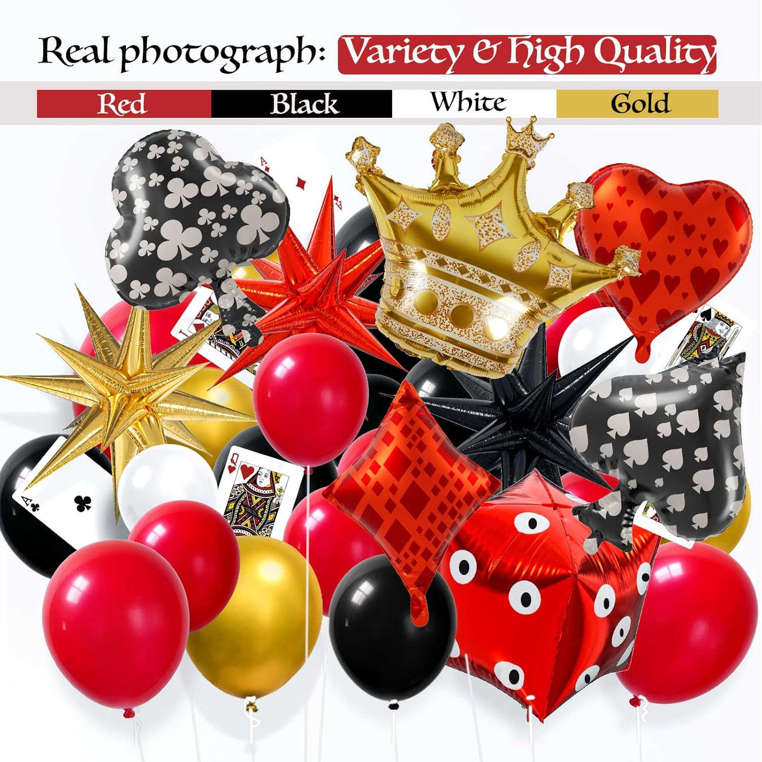 MURDIZZO 165pcs Casino Balloon Arch Decor Kit