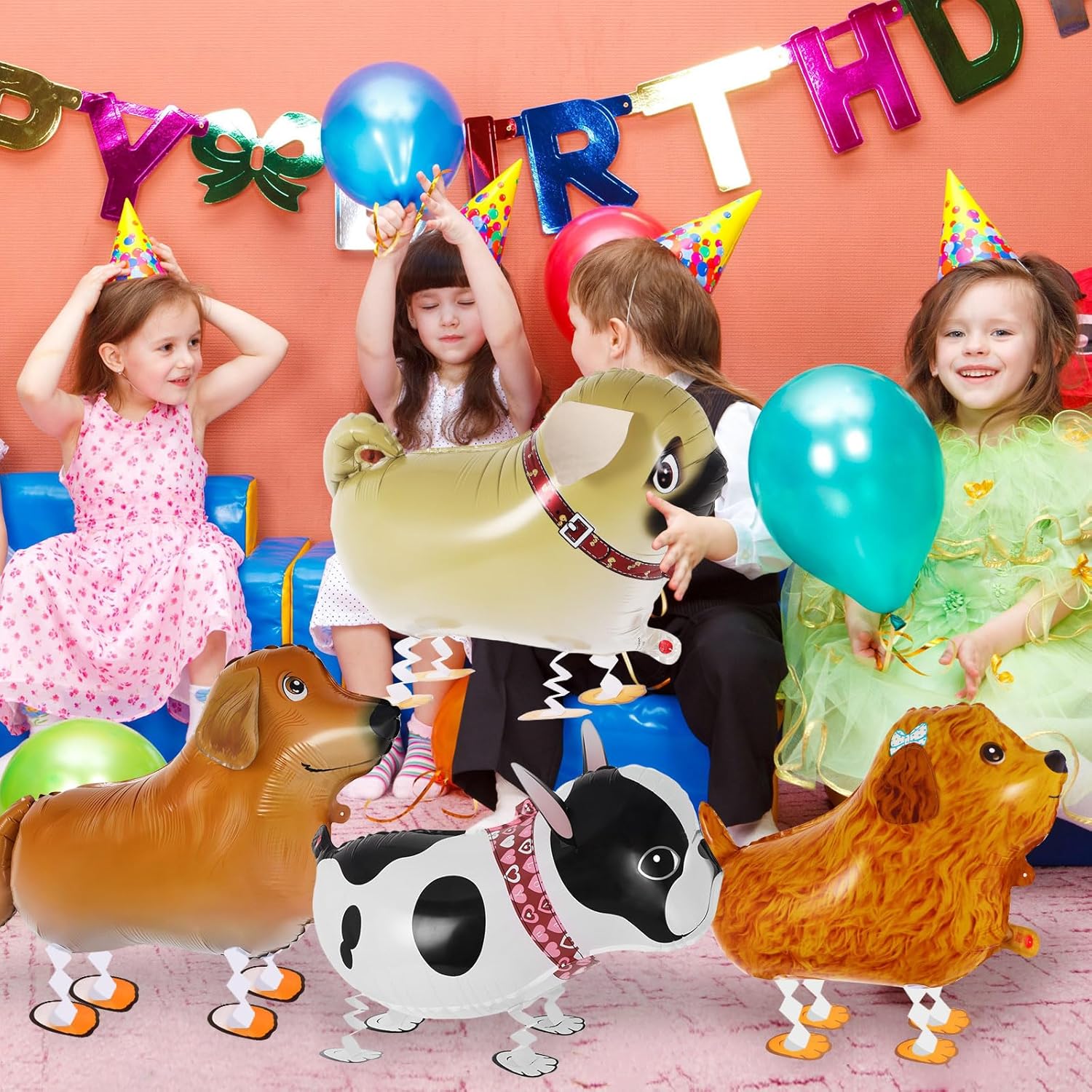 6 Pcs Walking Dog Balloons for Kids and Party
