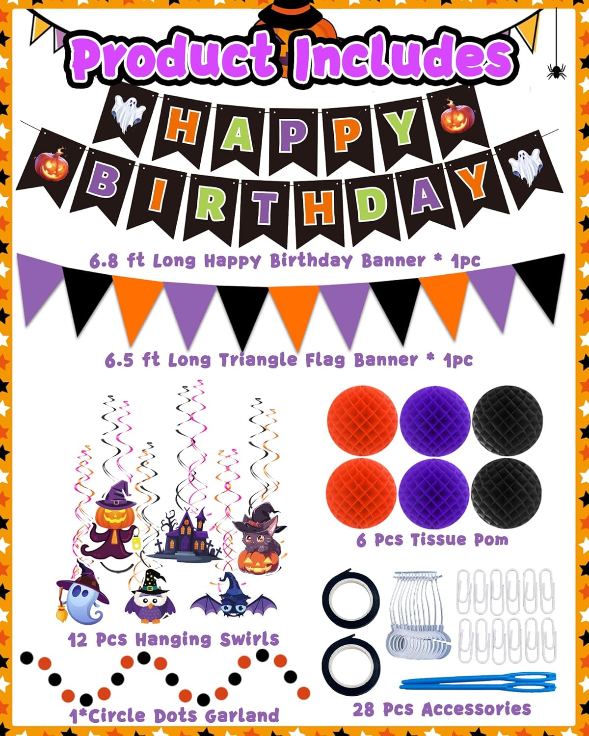 Halloween Birthday Party Decorations Set