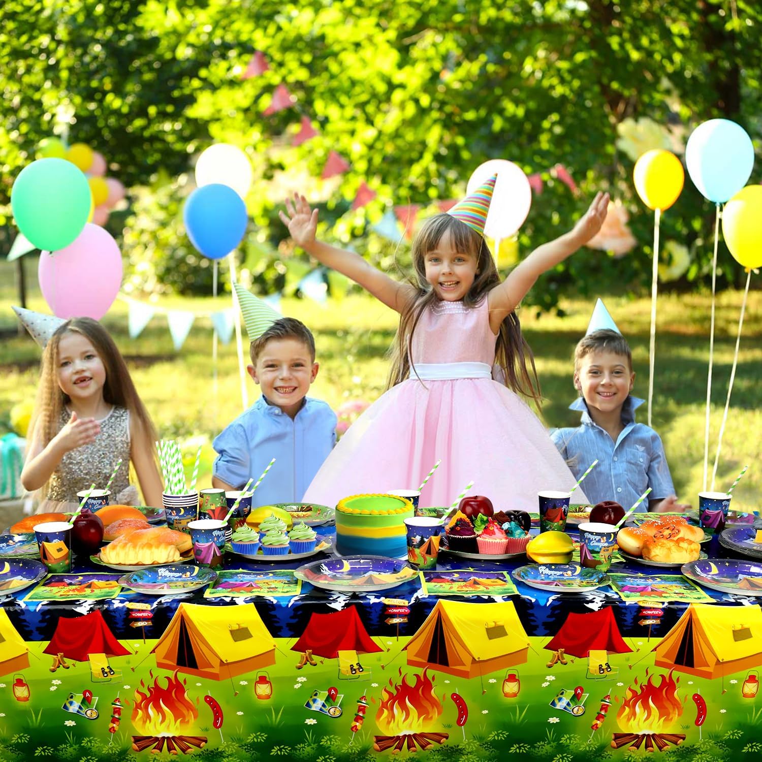 Camping Party Tableware Kit for 20 Guests