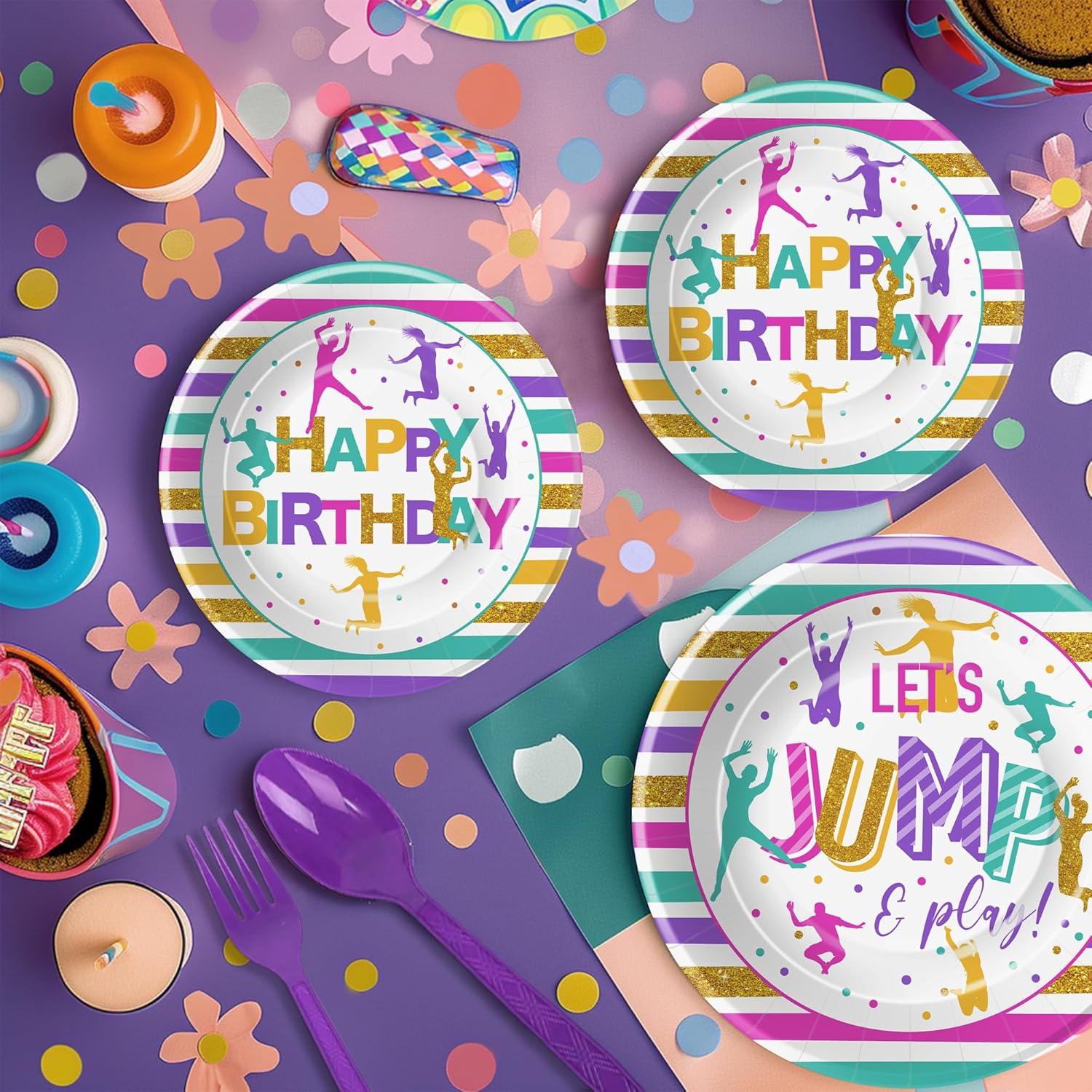 Jump Party Decorations Tableware Set for 24 Guests