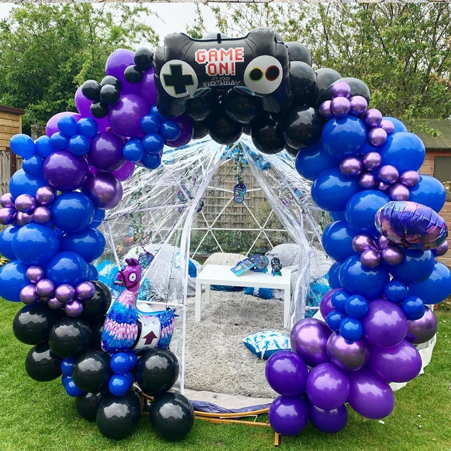 60pcs 12in Metallic Blue Purple Teal Balloons