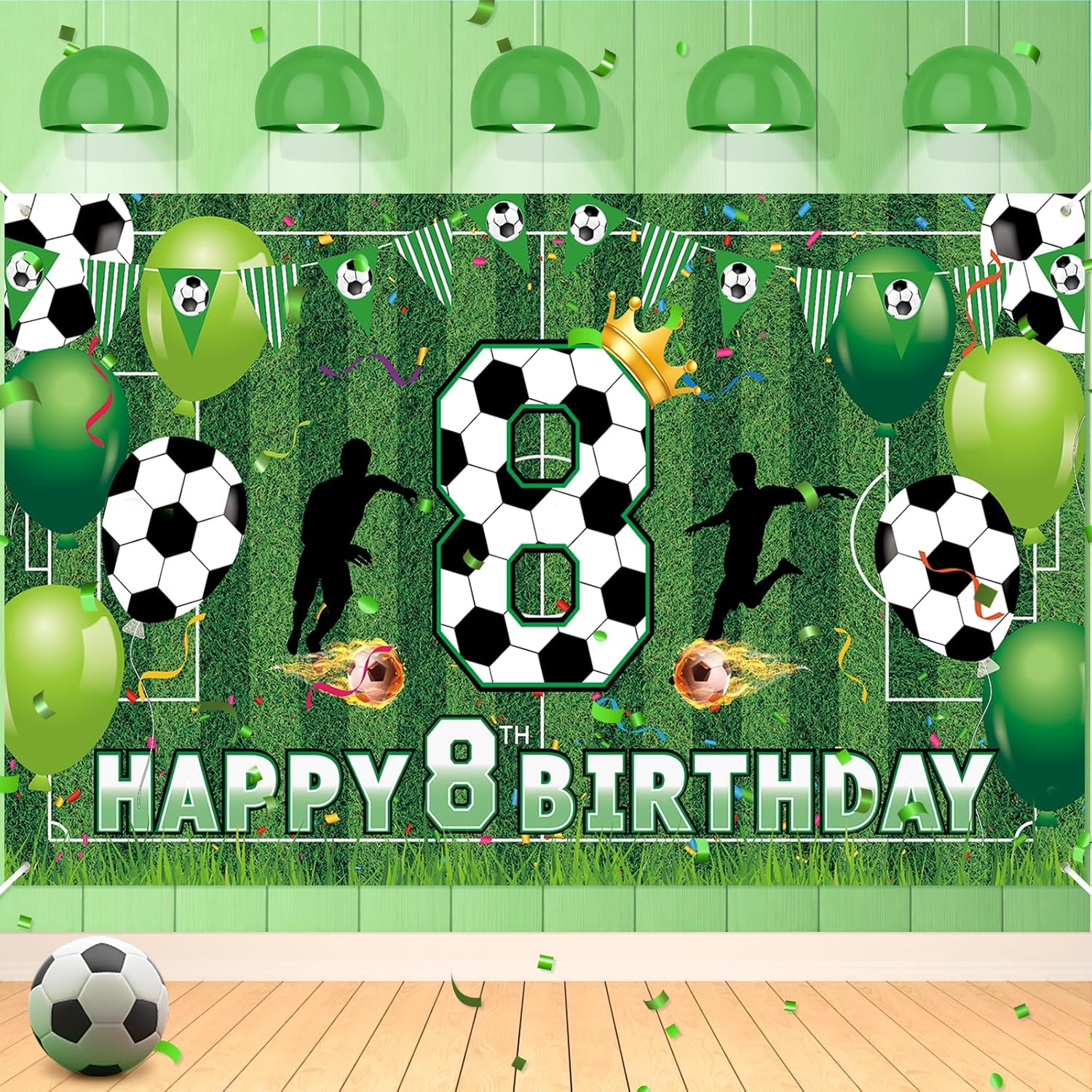 Soccer 8th Birthday Banner for Boys - Large Party Decor