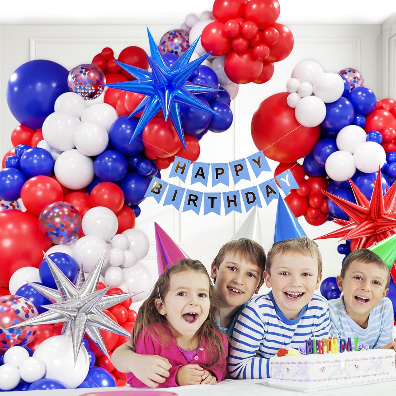 Red White Blue Balloon Arch Kit for 4th of July Celebrations