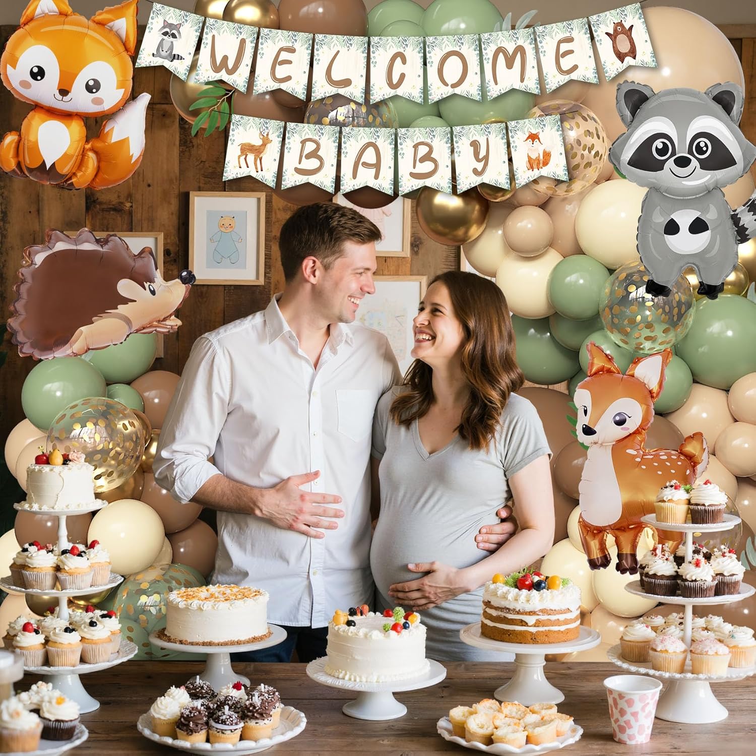 167Pcs Woodland Animals Baby Shower Decorations