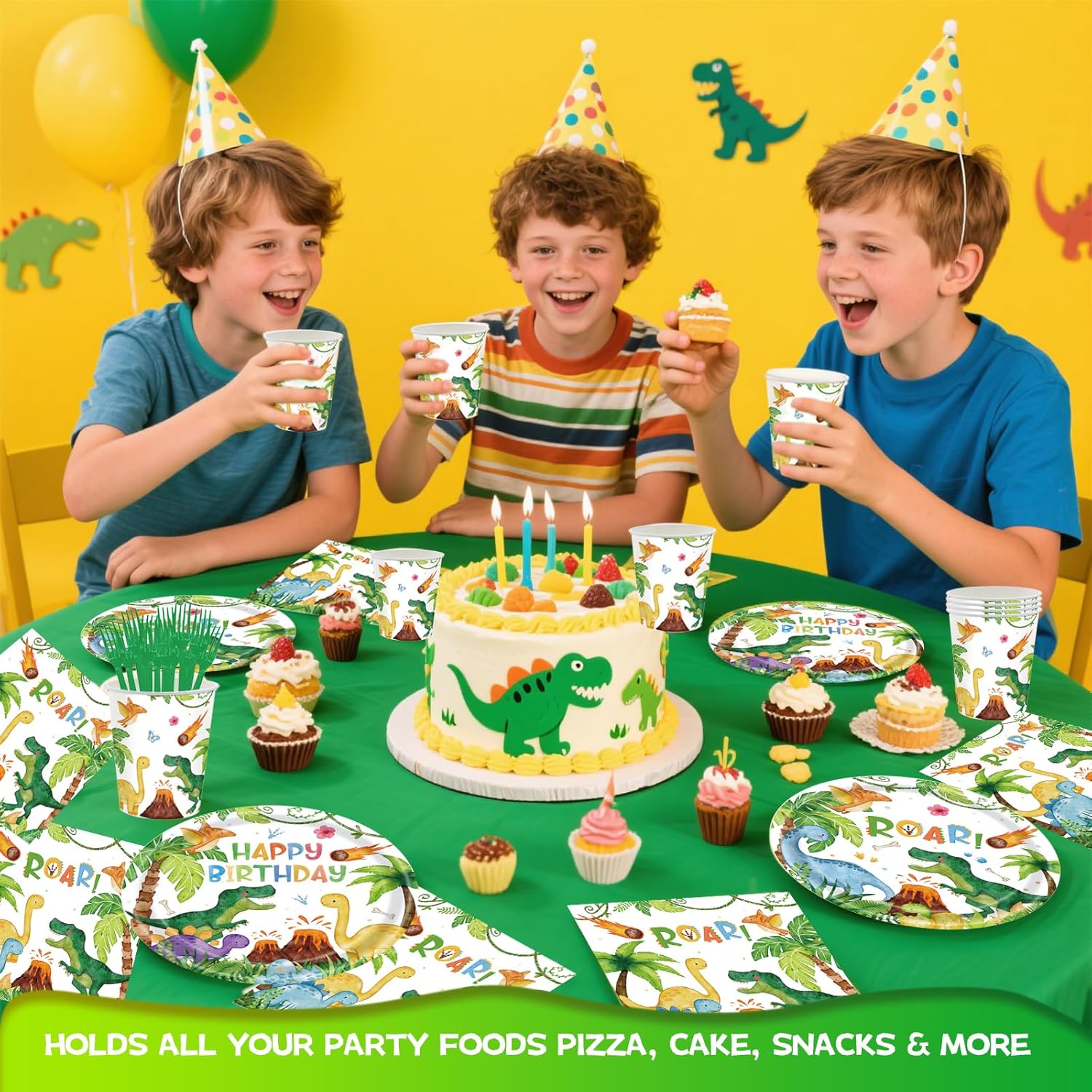 CANCJ Dinosaur Party Set 120Pcs Tableware