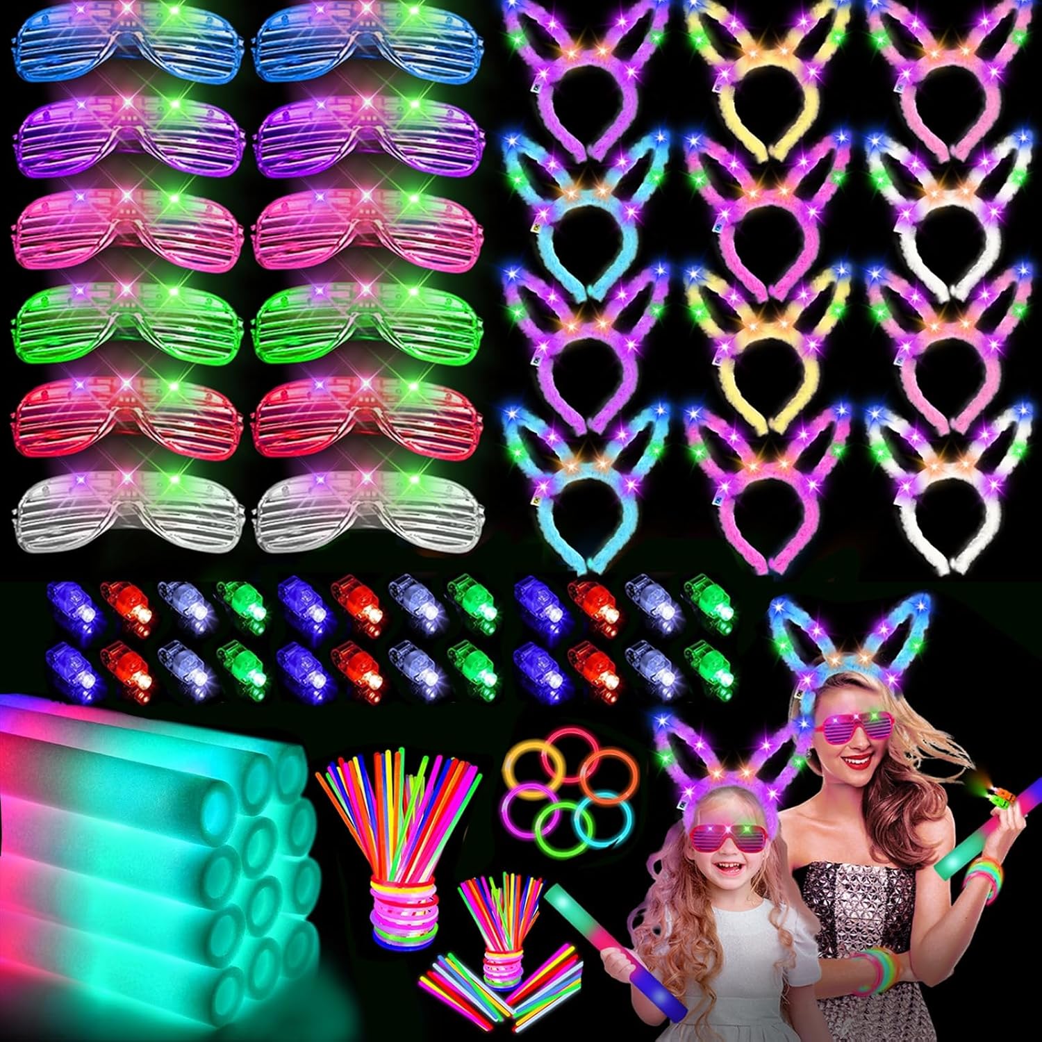 160 PCS Glow Sticks Party Pack with LED Glasses